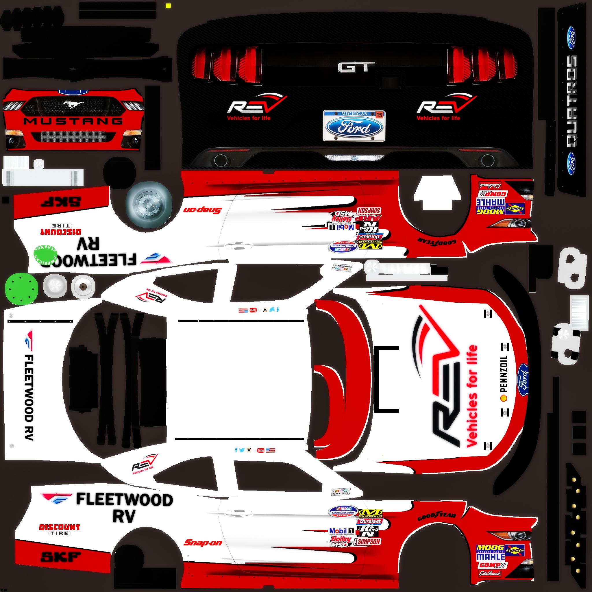 Preview of Fleetwood RV Xfinity Ford Mustang (Joey Logano 2017 Scheme) Custom Paint Scheme by Jose M.