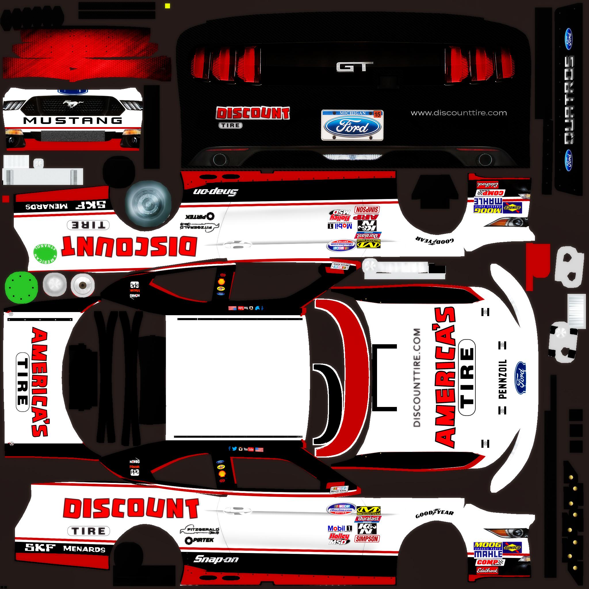 Preview of Discount Tire Xfinity Ford Mustang (Joey Logano 2017 Scheme) Custom Paint Scheme by Jose M.