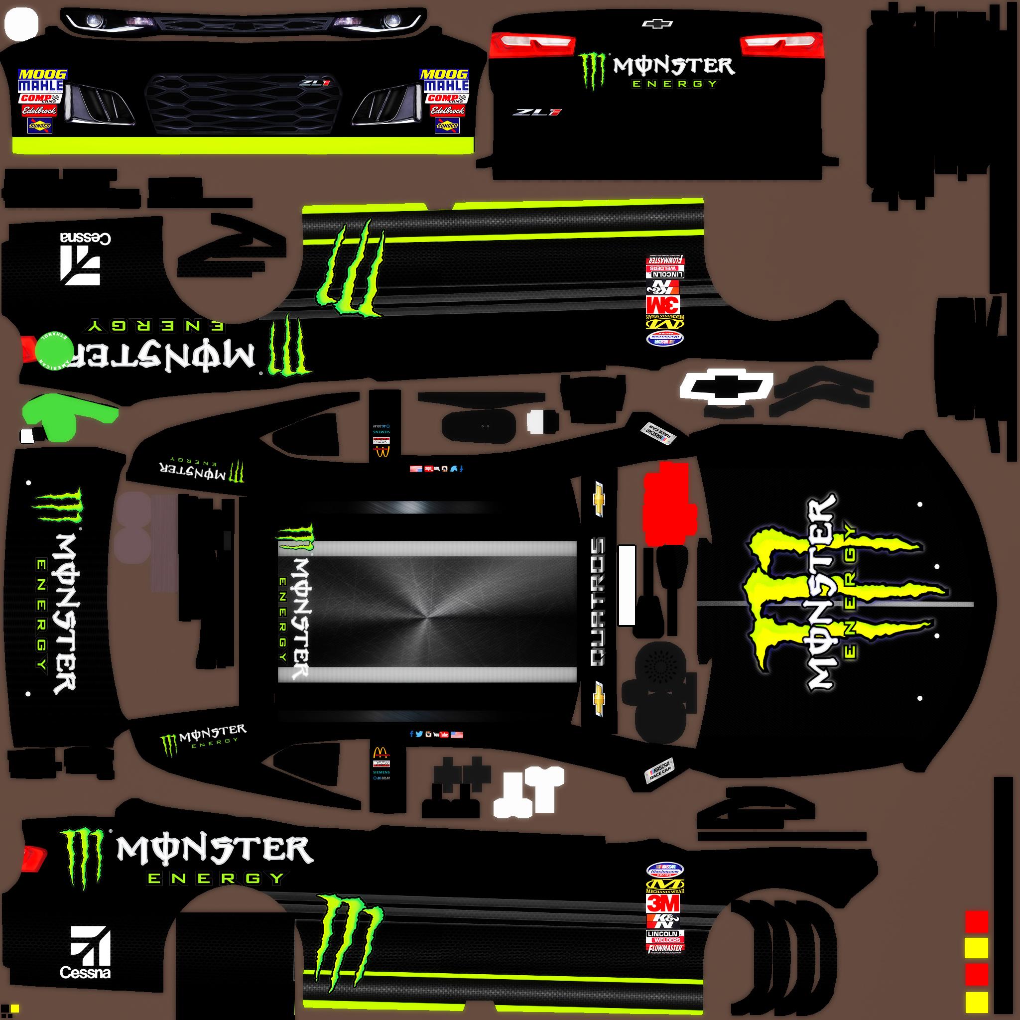 Preview of Monster Energy Chevrolet Camaro ZL1 (Kurt Busch/Chip Ganassi) 2019 Fictional Custom Scheme by Jose M.