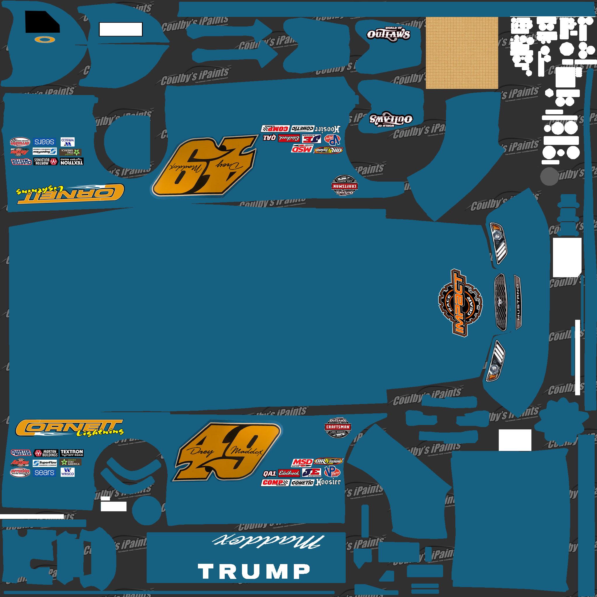 Preview of Dirt Late Model Coulbys iPaints Smart Template Jason Ogle by Drey Maddox