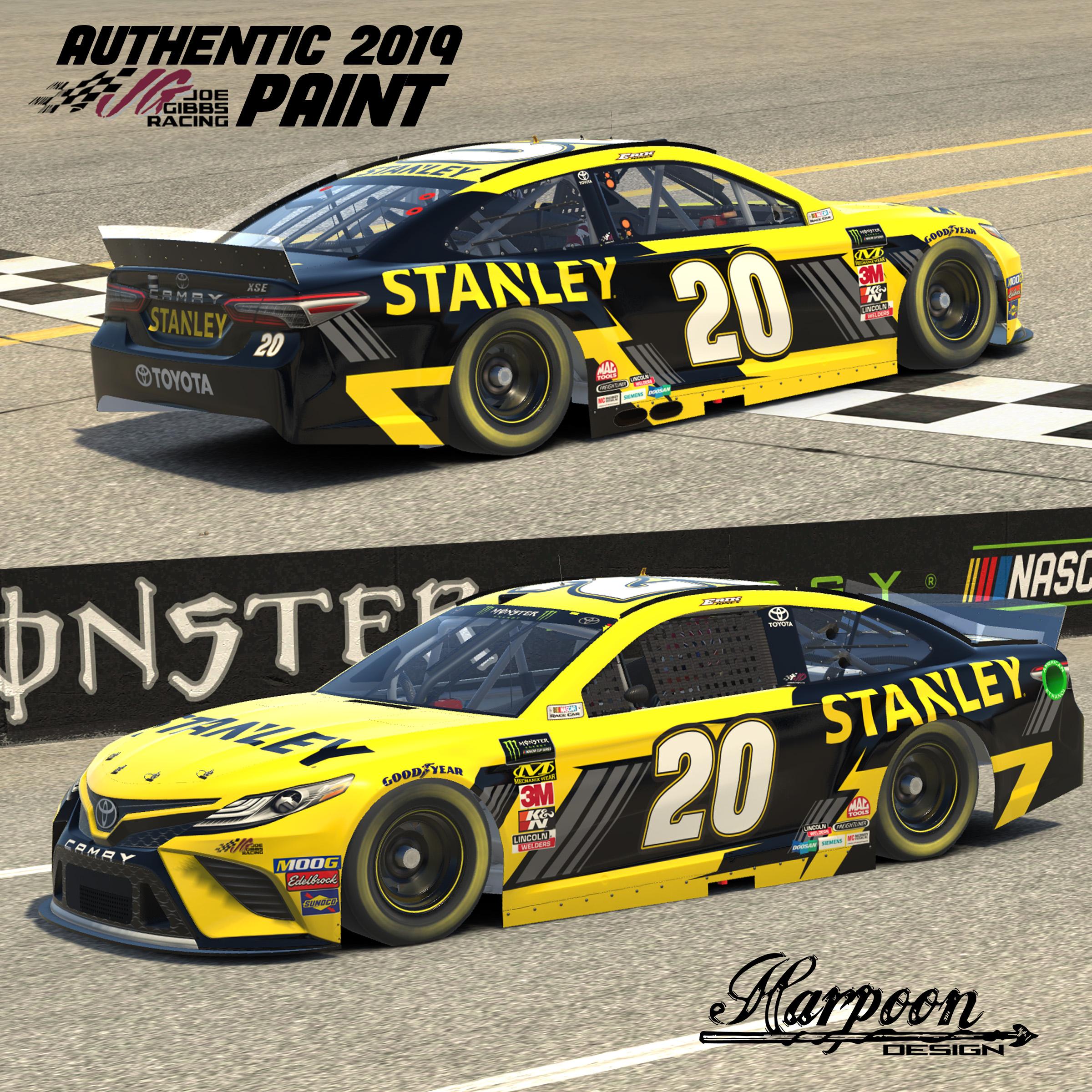 Preview of 2019 JGR Authentic Erik Jones Stanley Camry Numbers by Brantley Roden