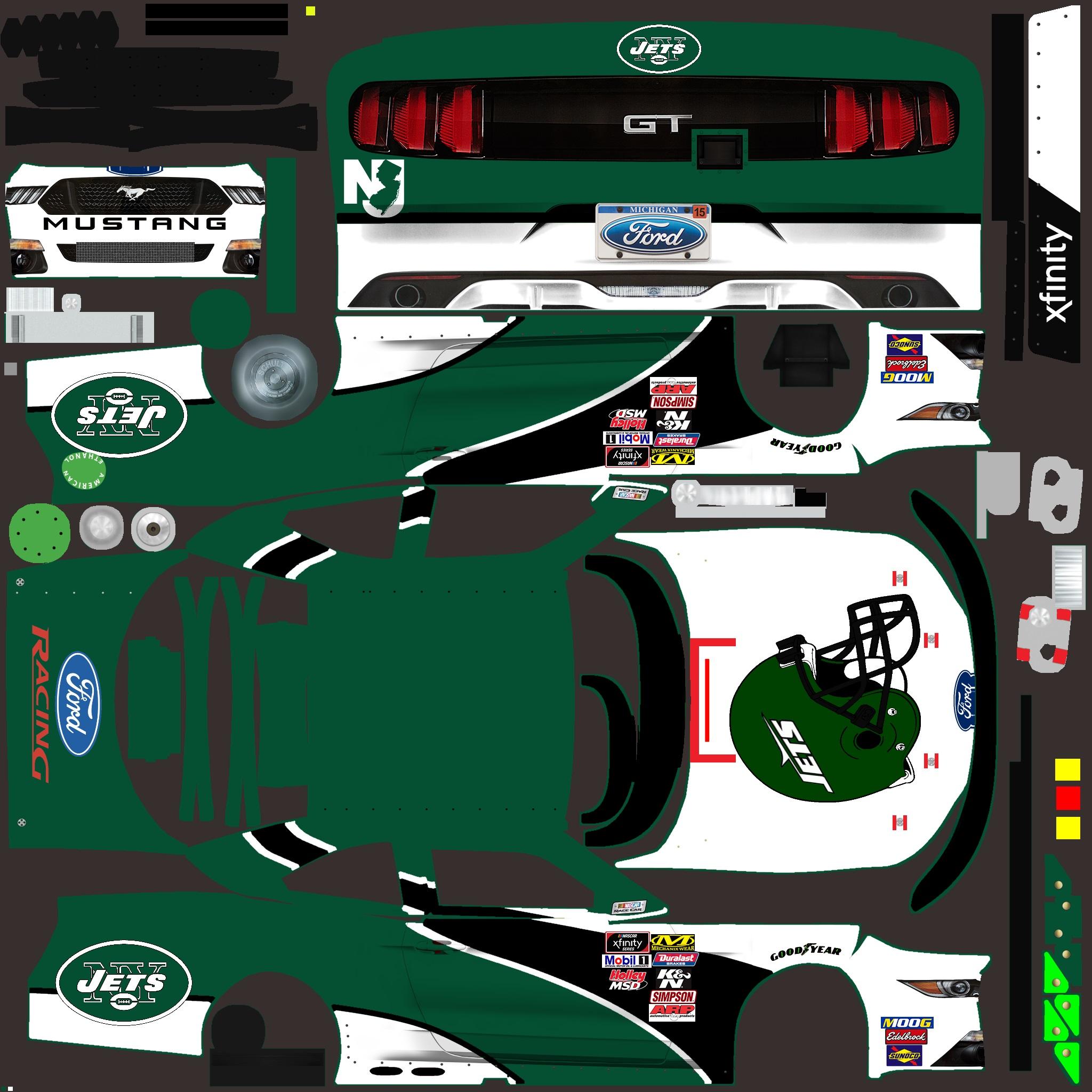 Preview of NY Jets Mustang Xfinity Car by Andrew Schroeder3