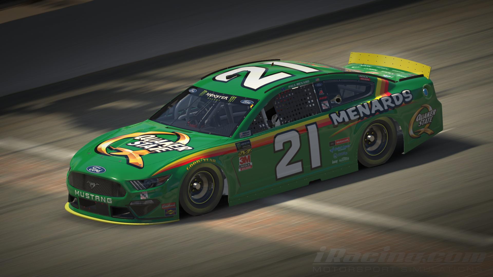 Preview of 2019 Paul Menard - Quaker State/Menards Throwback Fictional Custom Number by Warren R.
