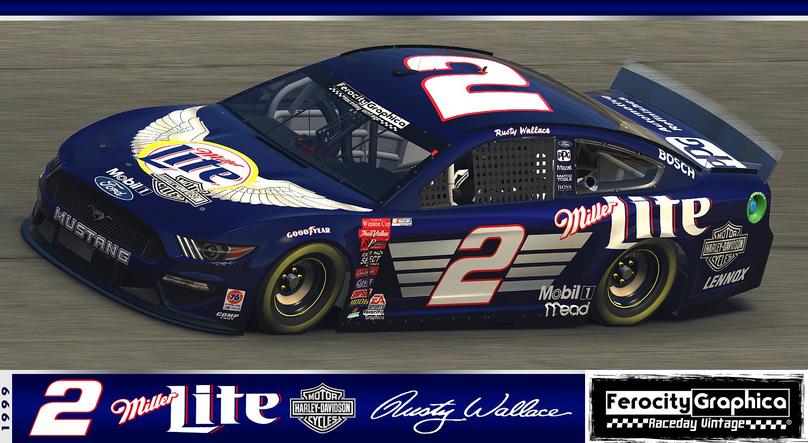 Preview of 1999 #2 Rusty Wallace Miller Lite Harley Davidson Ford Winston Cup by Scott Mitton