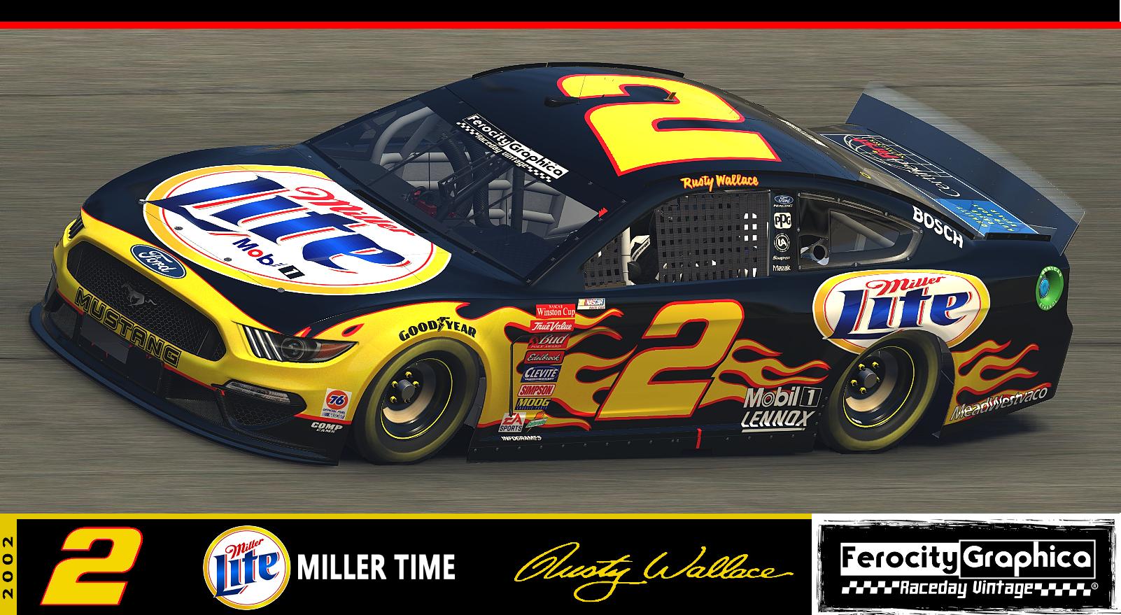 Preview of 2002 #2 Rusty Wallace Miller Lite BLACK Ford Winston Cup by Scott Mitton