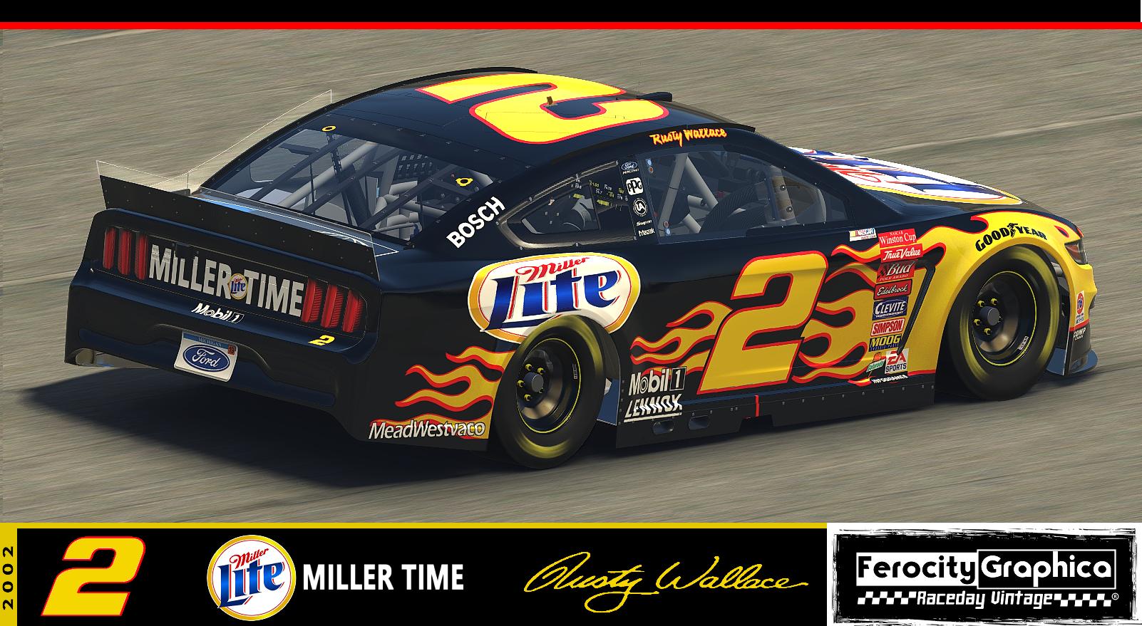 Preview of 2002 #2 Rusty Wallace Miller Lite BLACK Ford Winston Cup by Scott Mitton