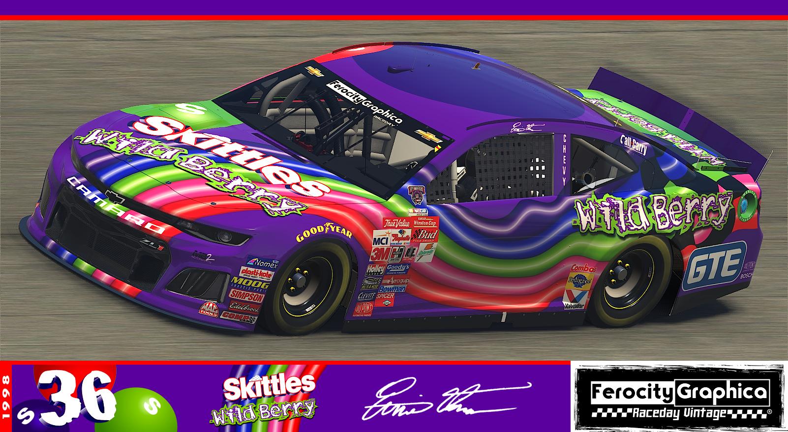 1998 #36 Ernie Irvan Wildberry Skittles Chevy Winston Cup (NO