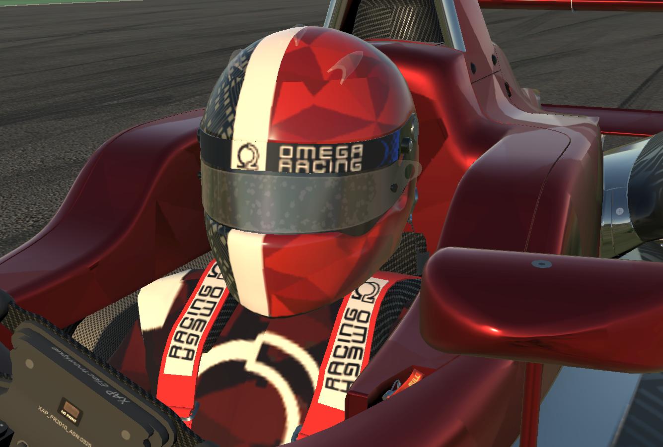 Red Omega Racing Omega Racing Helmet by Adnan A. - Trading Paints