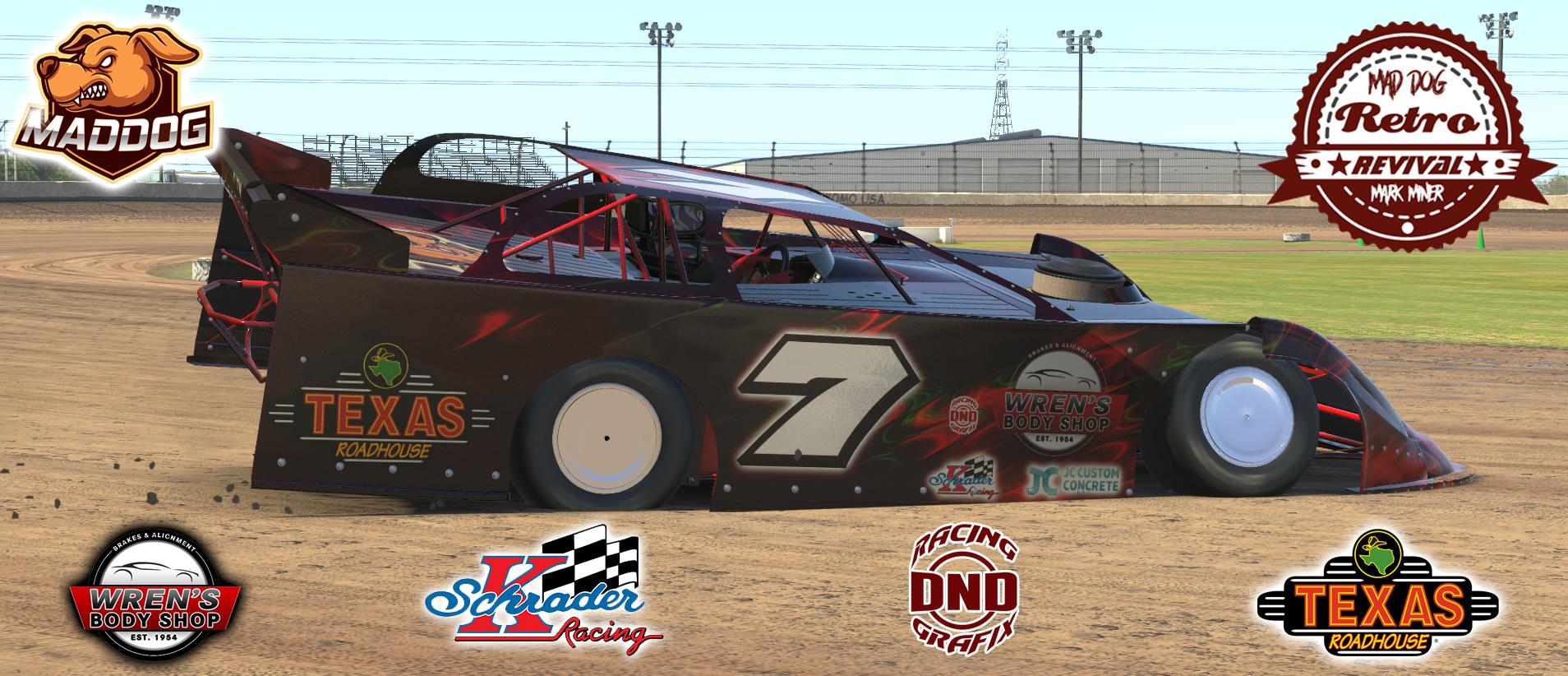 Mark Minor Racing Retro Revival - Mad Dog Mark Miner #7 Dirt Late Model by Ricky ...