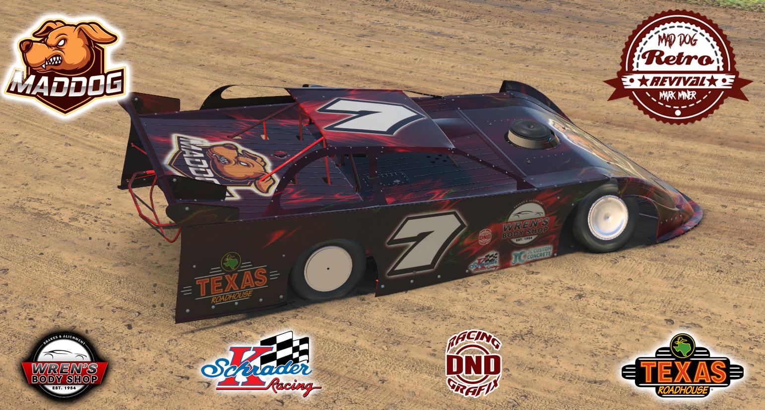 Mark Minor Racing Retro Revival - Mad Dog Mark Miner #7 Dirt Late Model by Ricky ...
