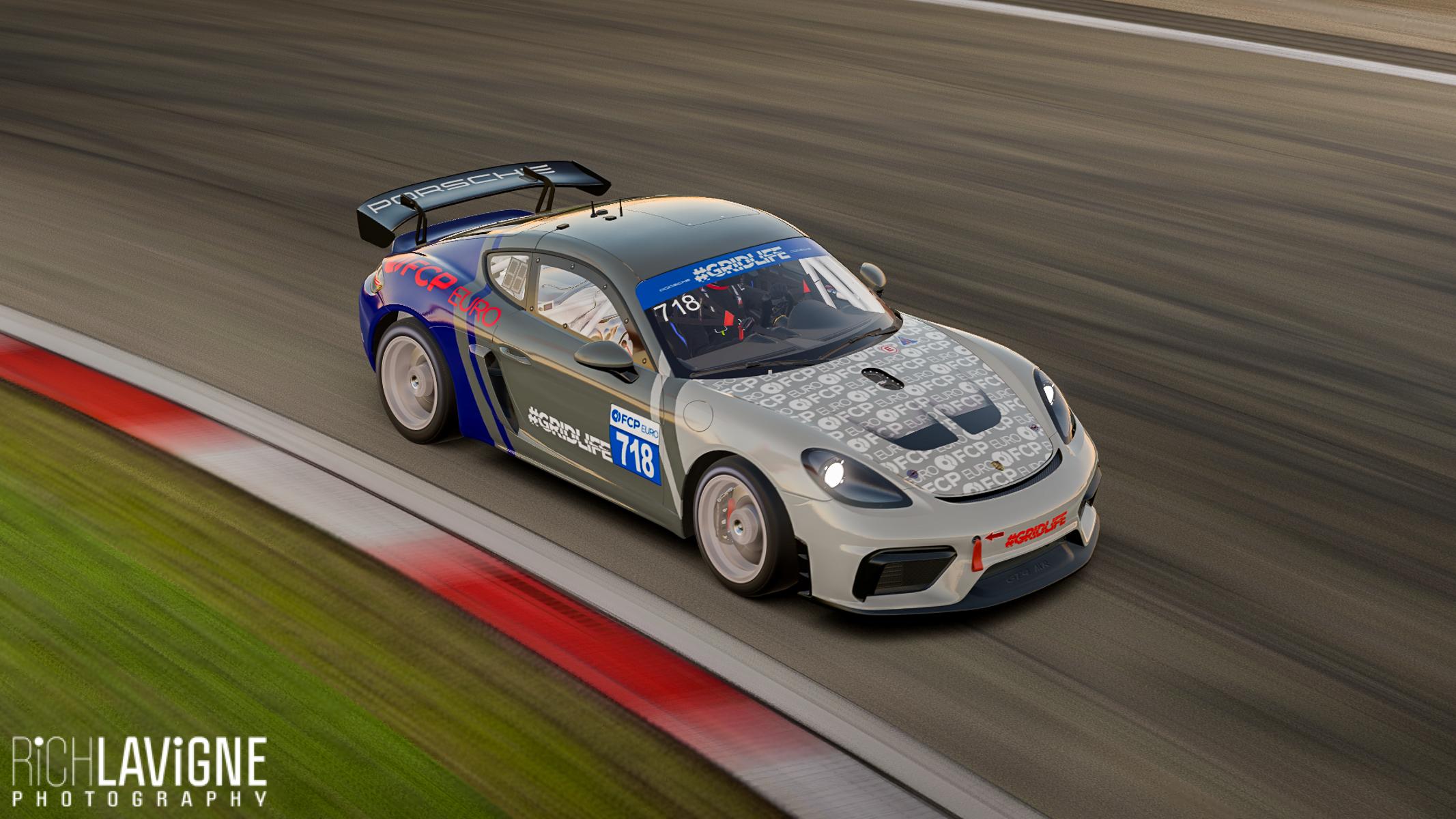 Preview of GridLife FCPEuro Cayman GT4 - grey blue color way by Richard Lavigne