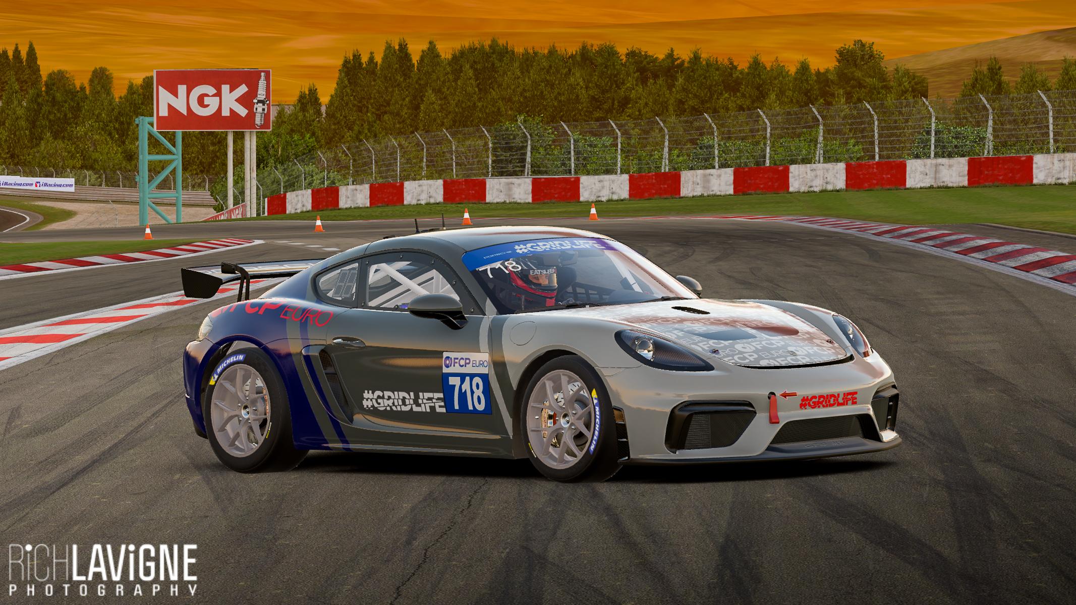 Preview of GridLife FCPEuro Cayman GT4 - grey blue color way by Richard Lavigne