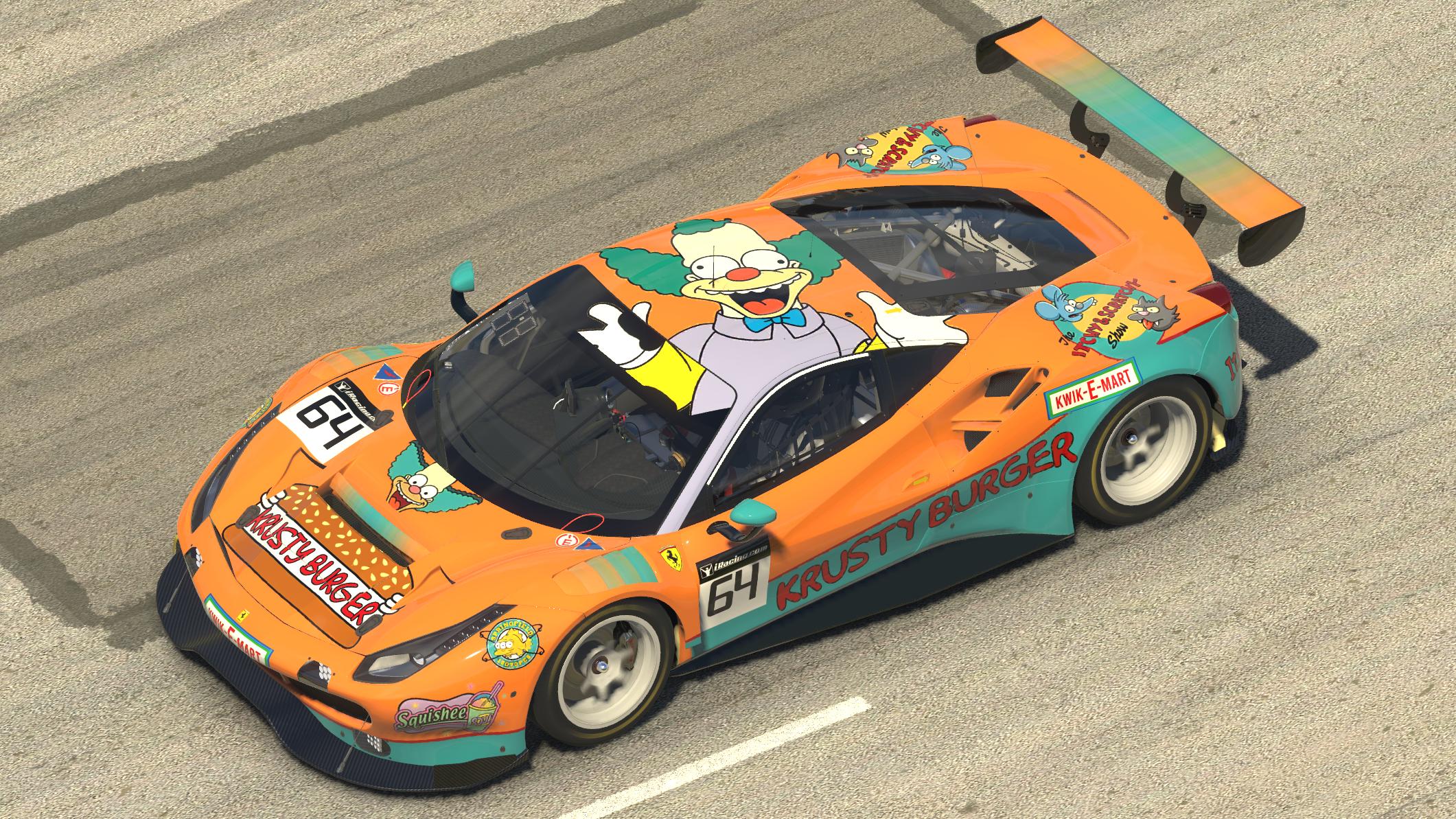 Krusty Burger Ferrari 488 GT3 by Eric Lane - Trading Paints