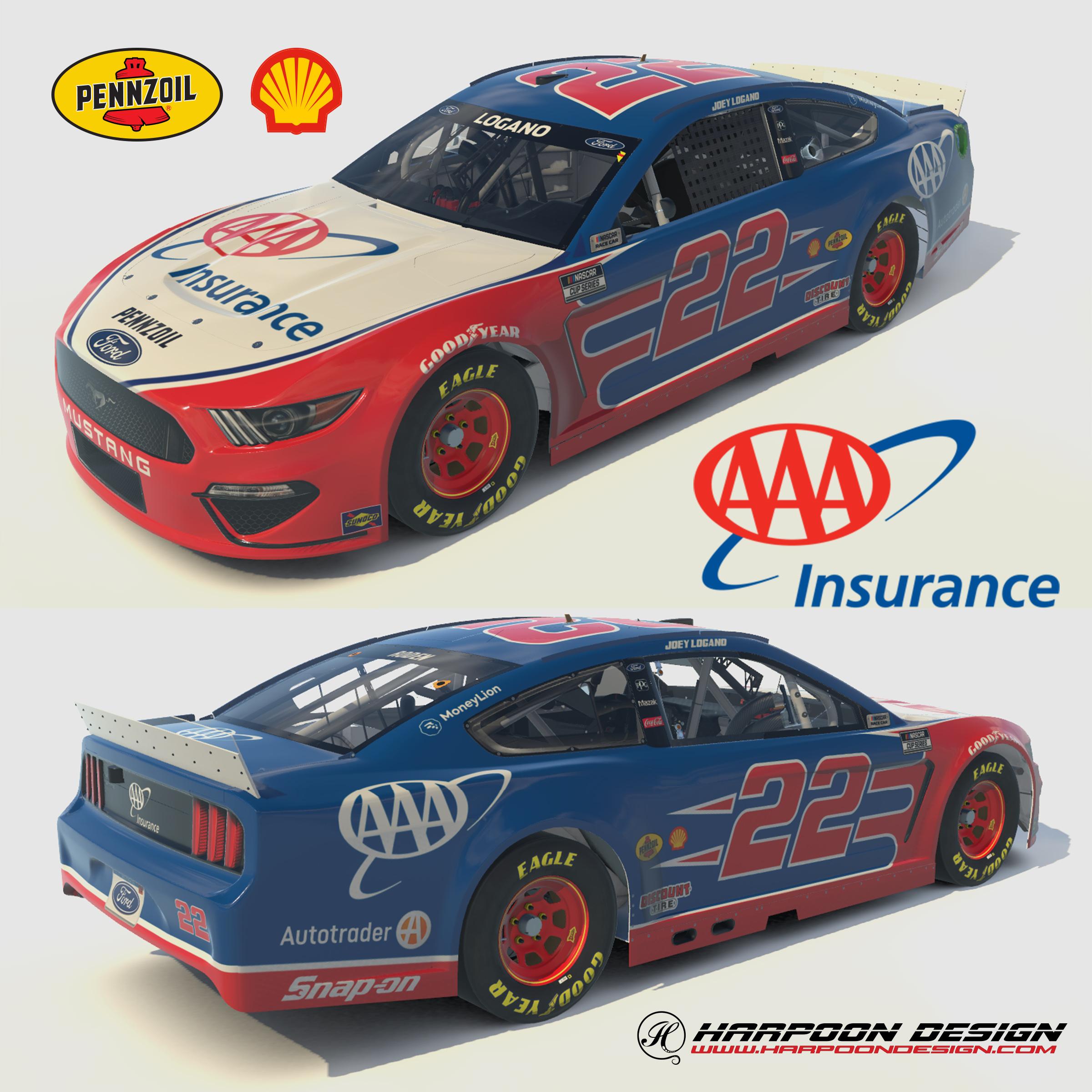 Preview of 2021 Joey Logano AAA Mustang by Brantley Roden