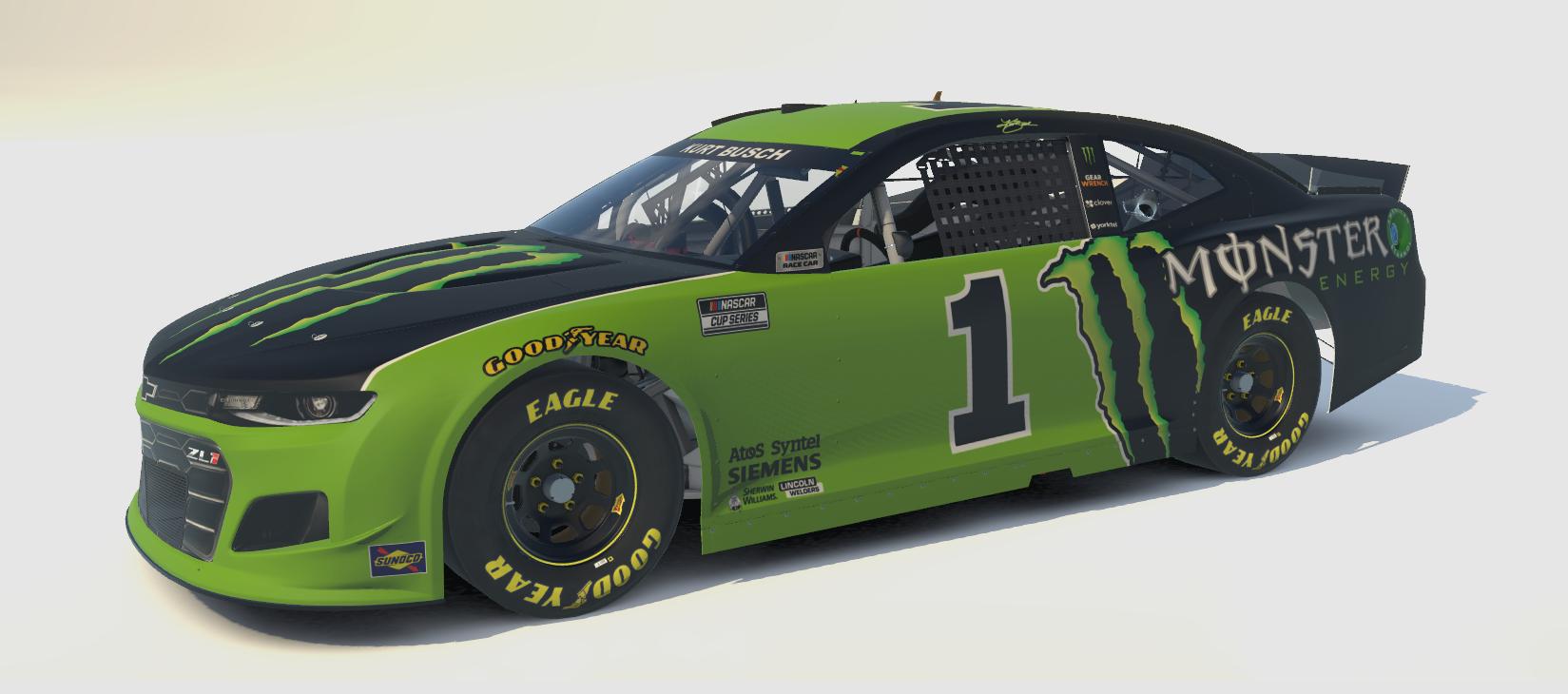Preview of Kurt Busch Fictional Monster Energy Chevrolet Camaro (Custom Number) by Will Bangs