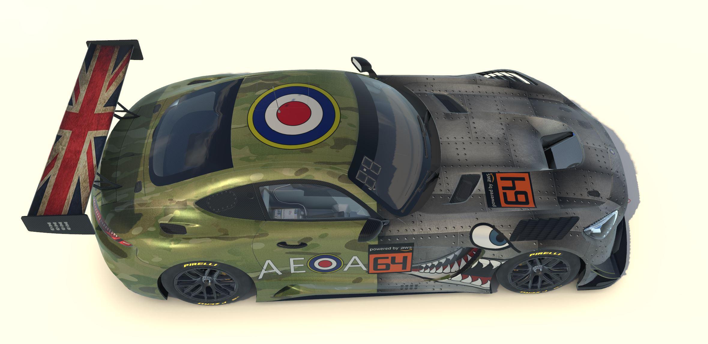 Preview of Mercedes AMG GT3 - Fighter Jet - WW2 - Tiger Shark Face by Russell McGuire