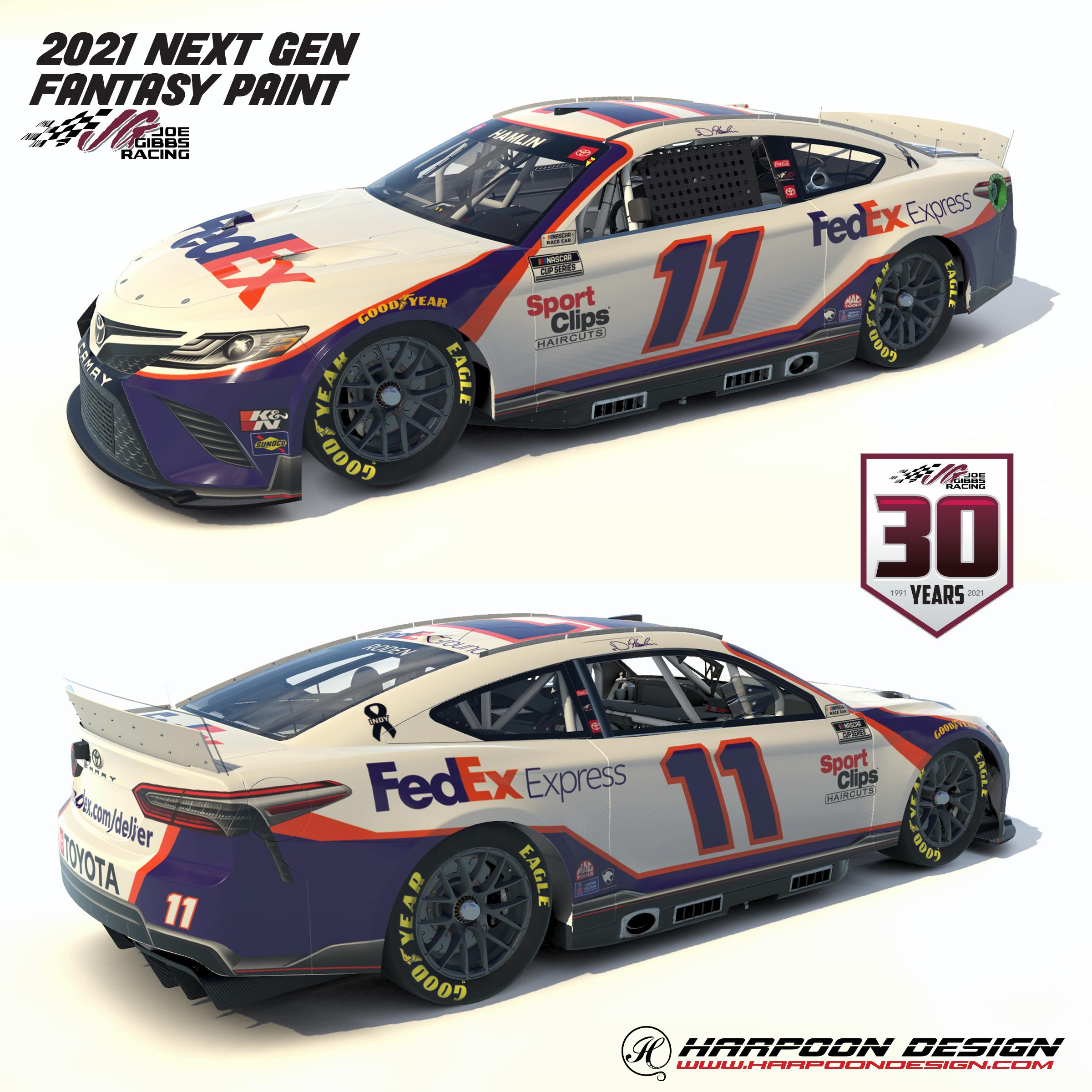 Preview of 2021 Denny Hamlin FedEx Next Gen Camry No Num by Brantley Roden