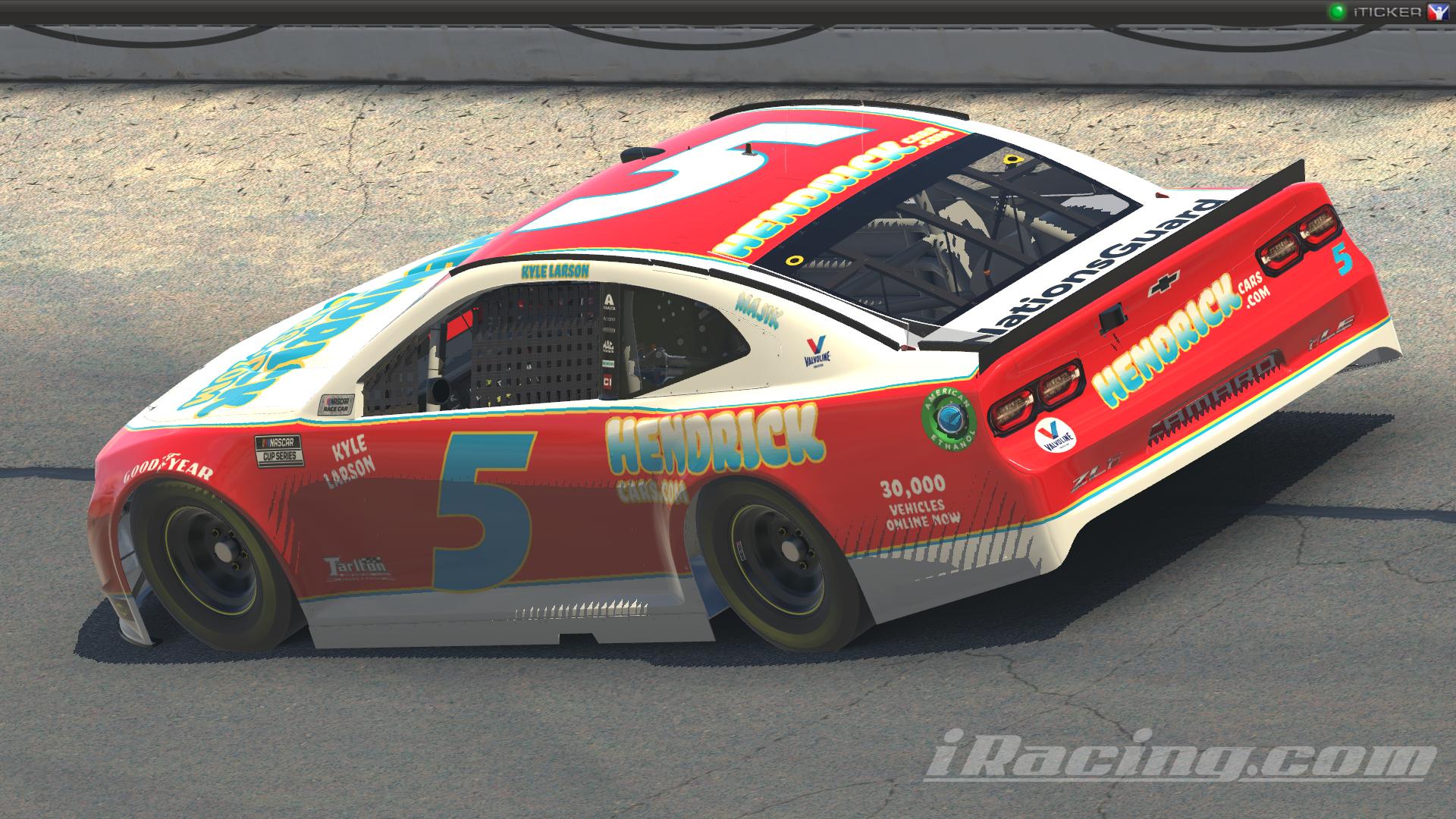 Preview of Kyle Larson #5 Hendrickcars.com Throwback 2021 NASCAR Cup Series by Ryan Broderick