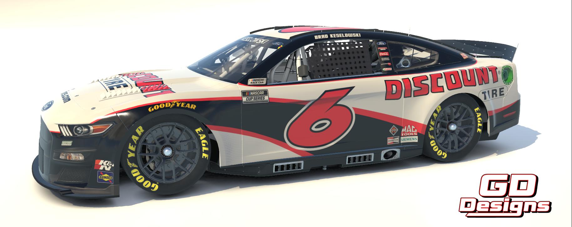 Preview of Brad Keselowski #6 Discount Tire Ford Mustang (Fictional) - Custom Numbers by Gavyn Do