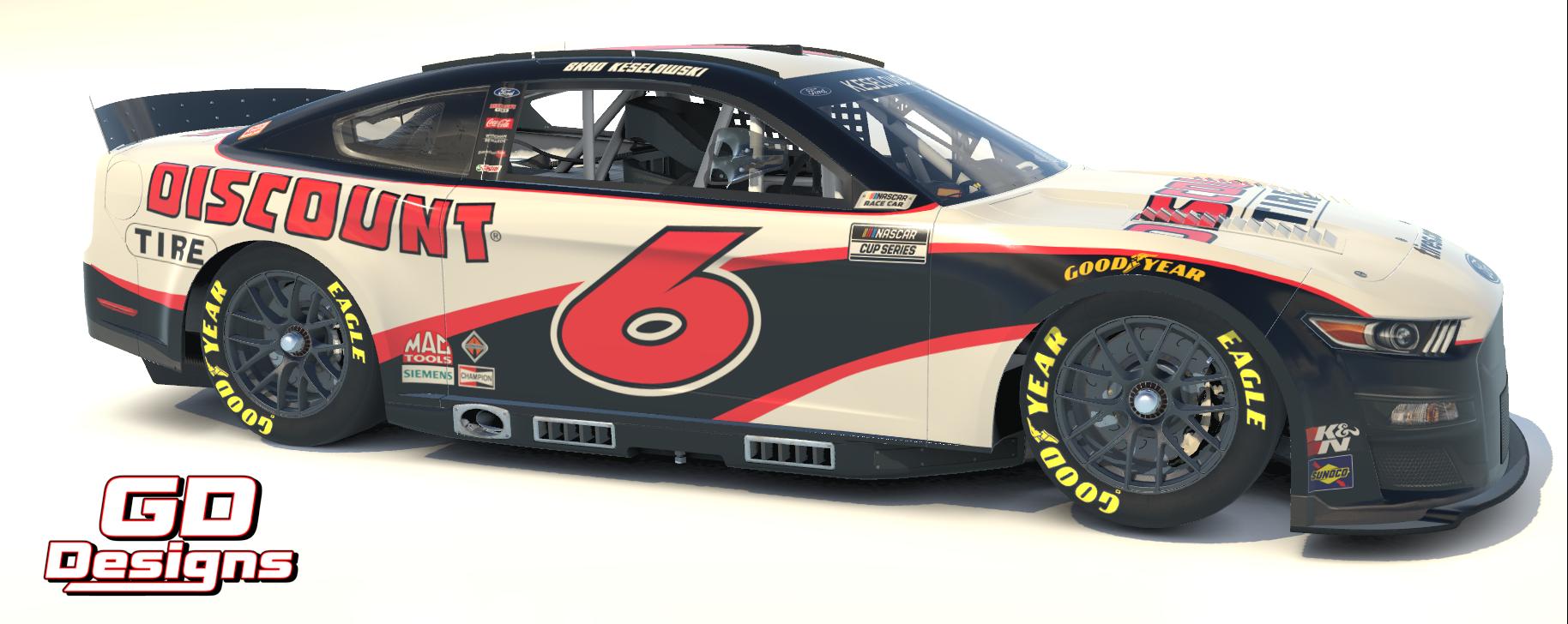 Preview of Brad Keselowski #6 Discount Tire Ford Mustang (Fictional) - Custom Numbers by Gavyn Do