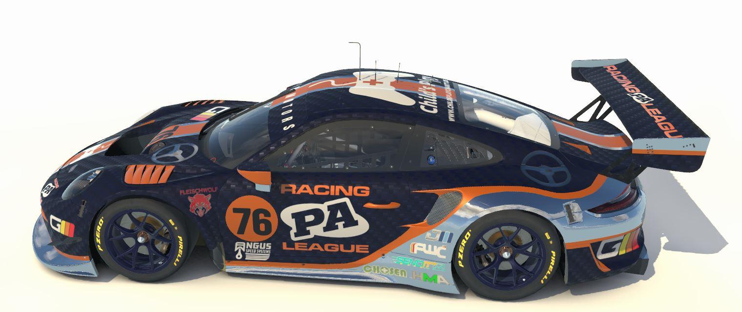 Preview of Penny Arcade League Porsche 911 GT3R Sacred Wheel chrome variant by Scott Lear