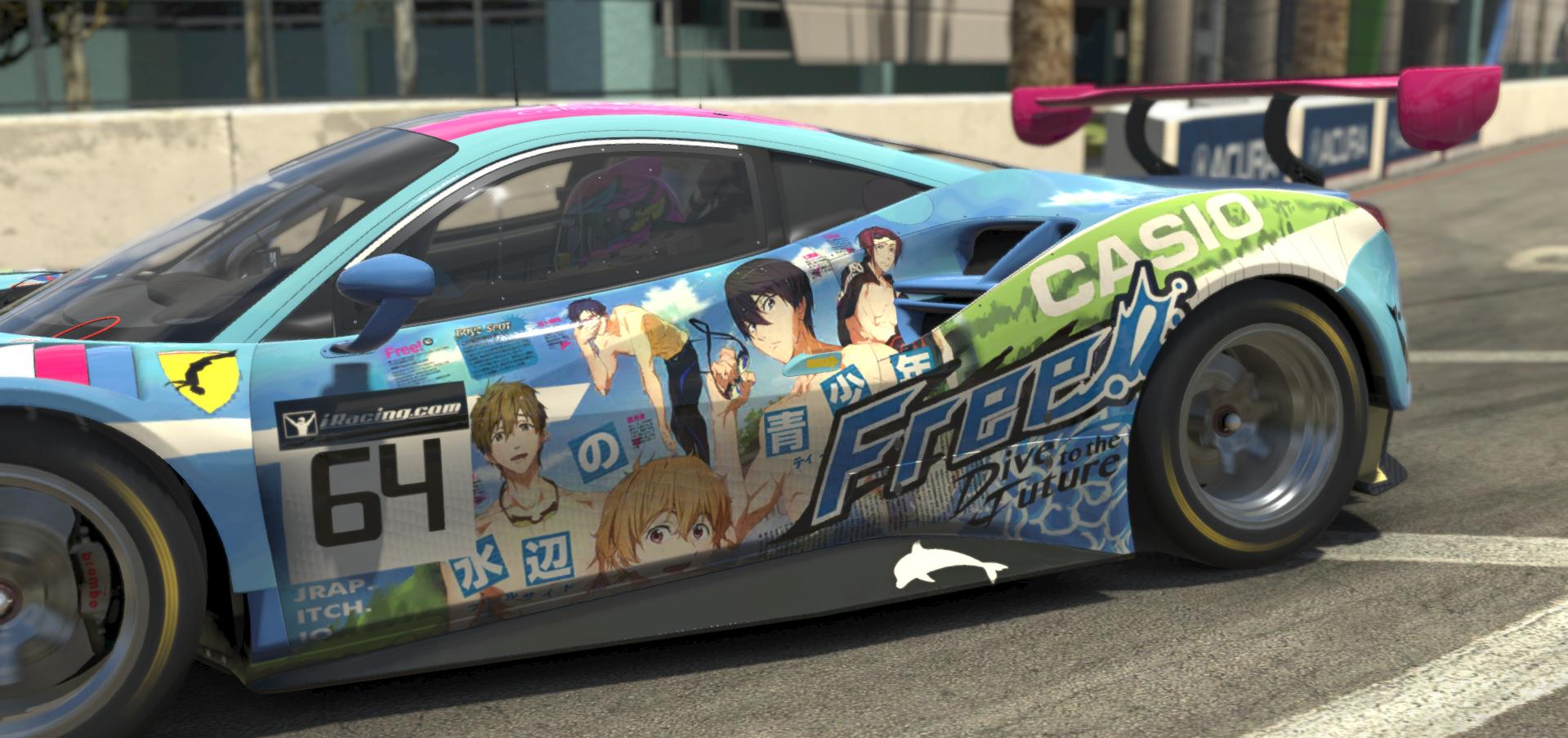 Preview of FREE! Iwatobi Swim Club Ferrari GT3 Itasha Anime by Mickie R.