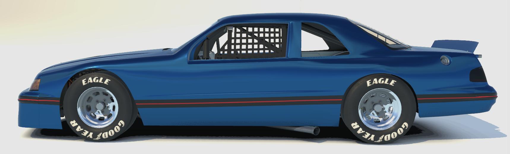 Preview of 87 Thunderbird in metallic blue with lights and bonnet scoops by Bruce Johnson