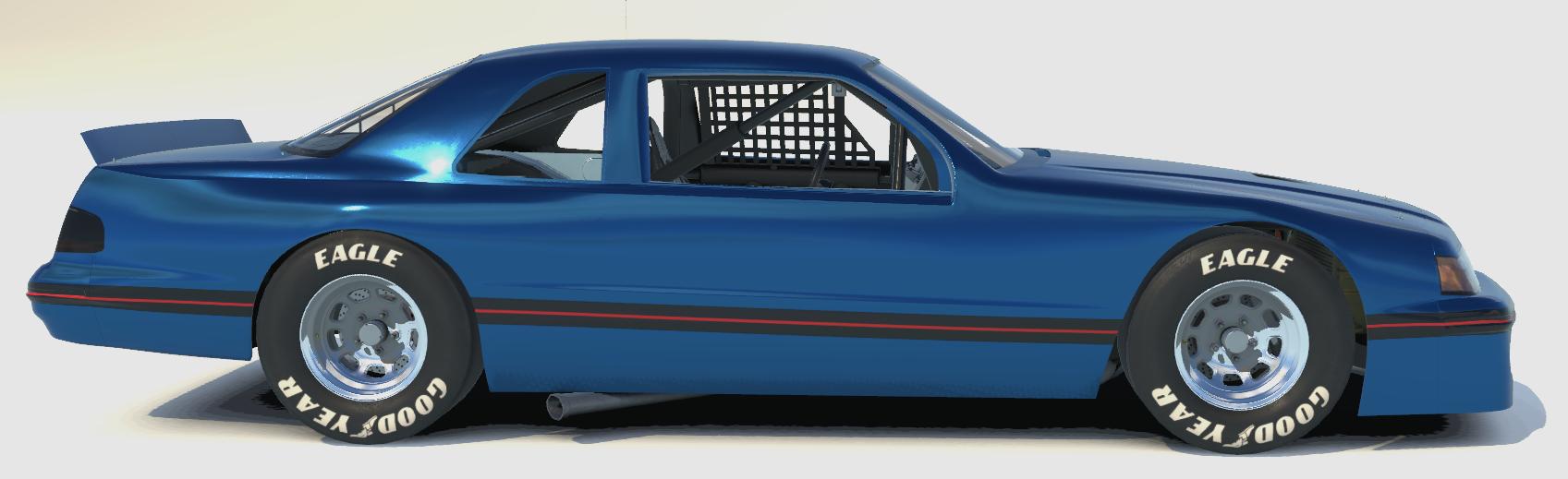 Preview of 87 Thunderbird in metallic blue with lights and bonnet scoops by Bruce Johnson