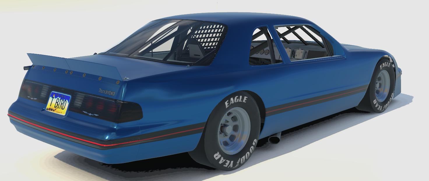 Preview of 87 Thunderbird in metallic blue with lights and bonnet scoops by Bruce Johnson