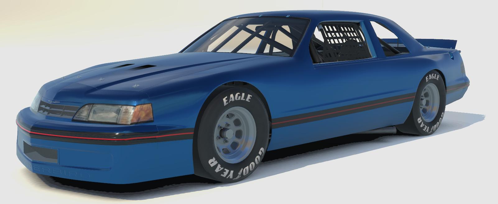 Preview of 87 Thunderbird in metallic blue with lights and bonnet scoops by Bruce Johnson