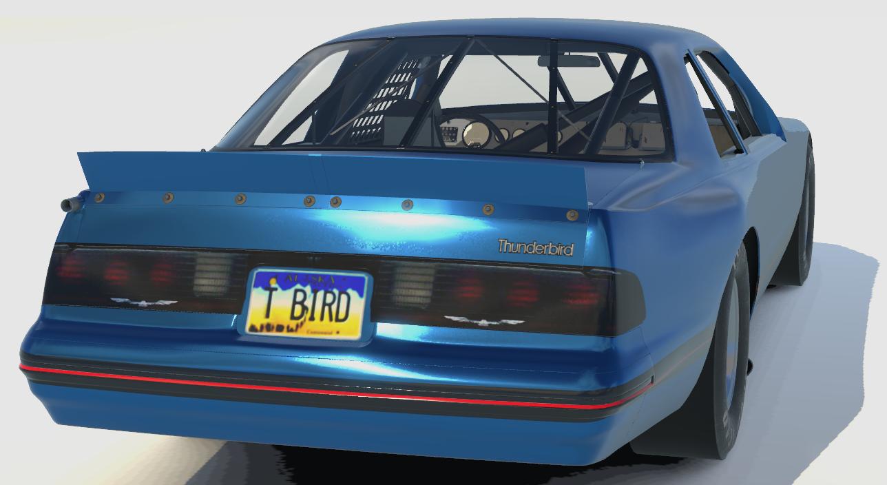 Preview of 87 Thunderbird in metallic blue with lights and bonnet scoops by Bruce Johnson