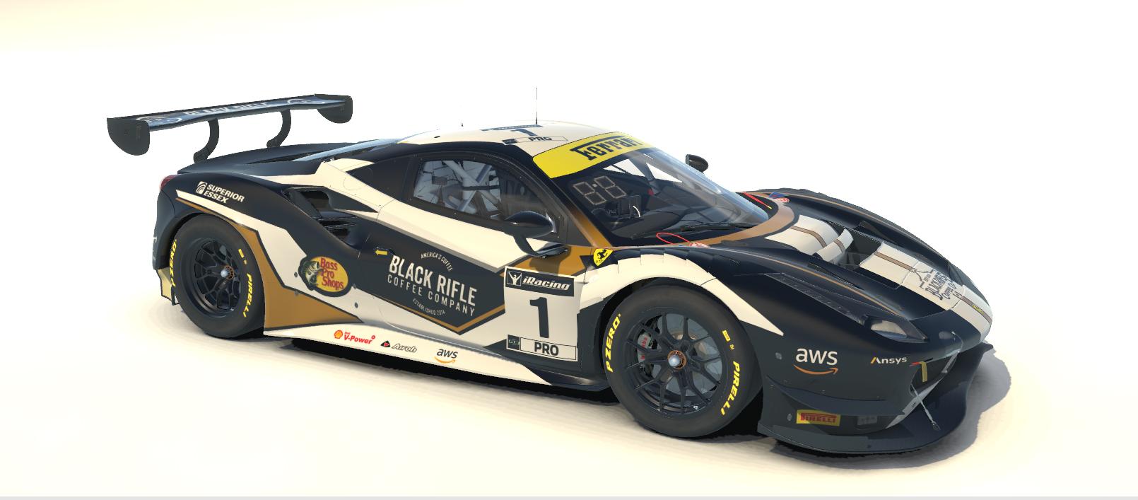 Black Rifle Coffee Ferrari 488 GTE Evo by Steve J Cass - Trading Paints