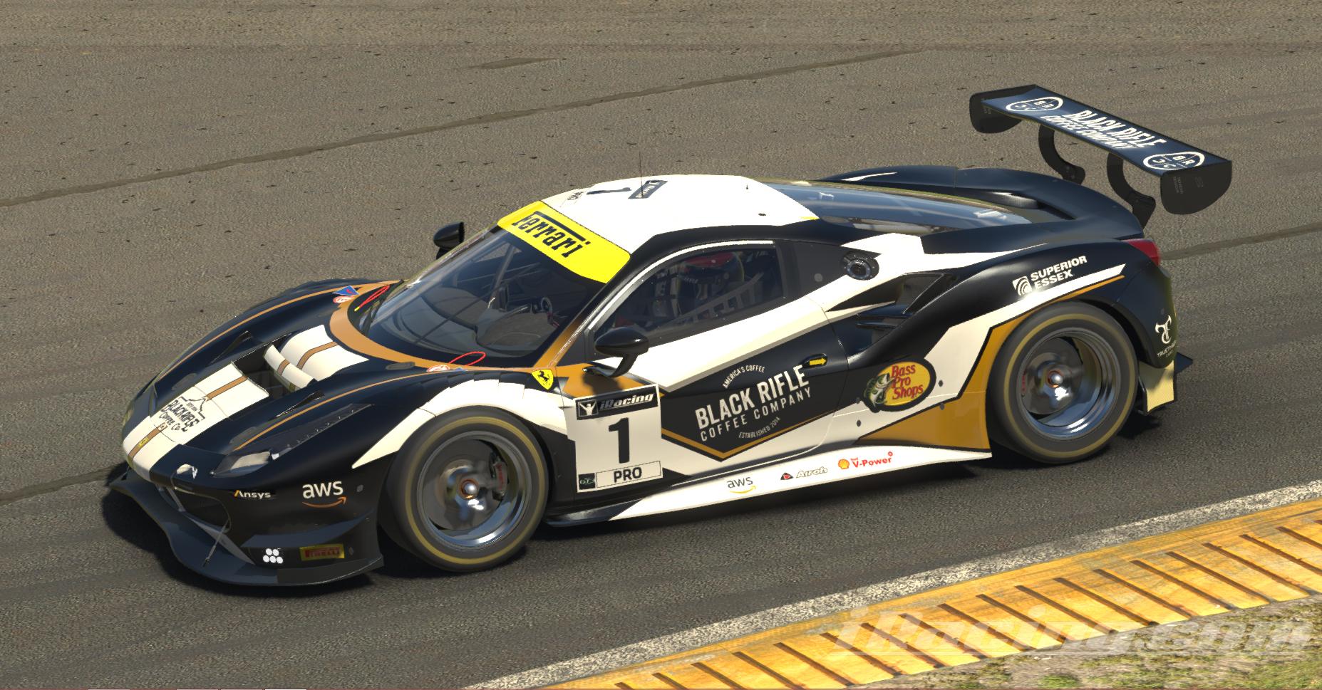 Black Rifle Coffee Ferrari 488 GTE Evo by Steve J Cass - Trading Paints