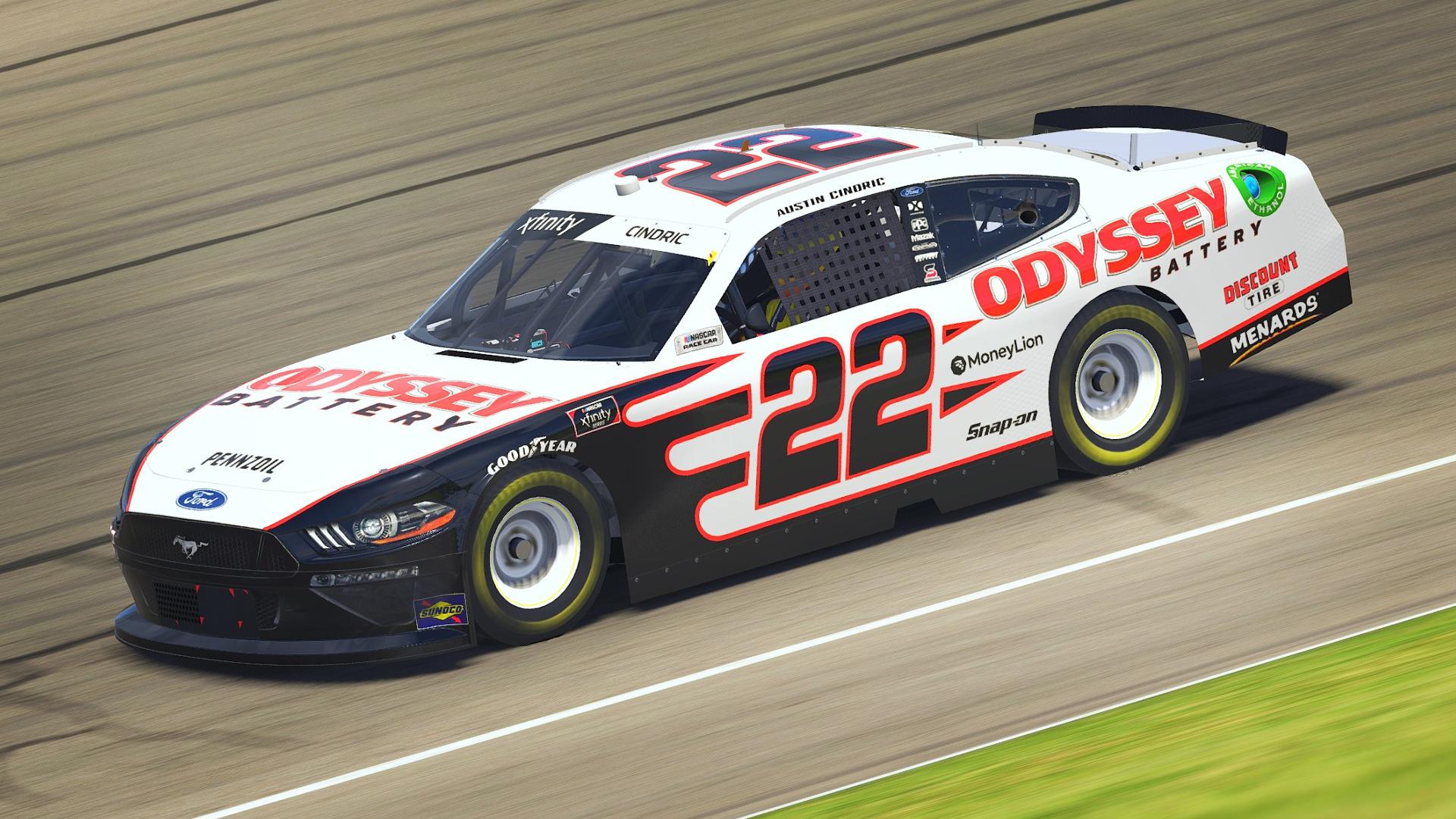 Preview of Austin Cindric #22 Odyssey Battery Mustang by Davin Cornelius