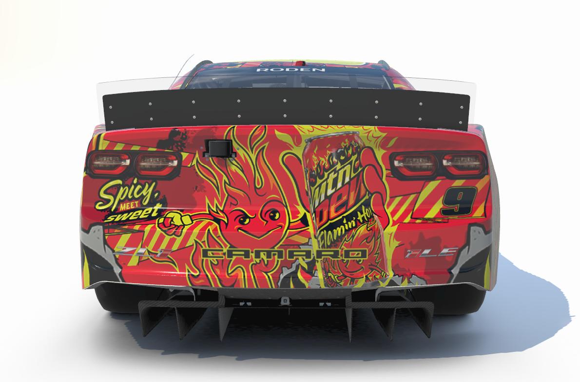 Preview of 2022 Chase Elliott Mt. Dew Flamin Hot Fantasy Camaro by Brantley Roden