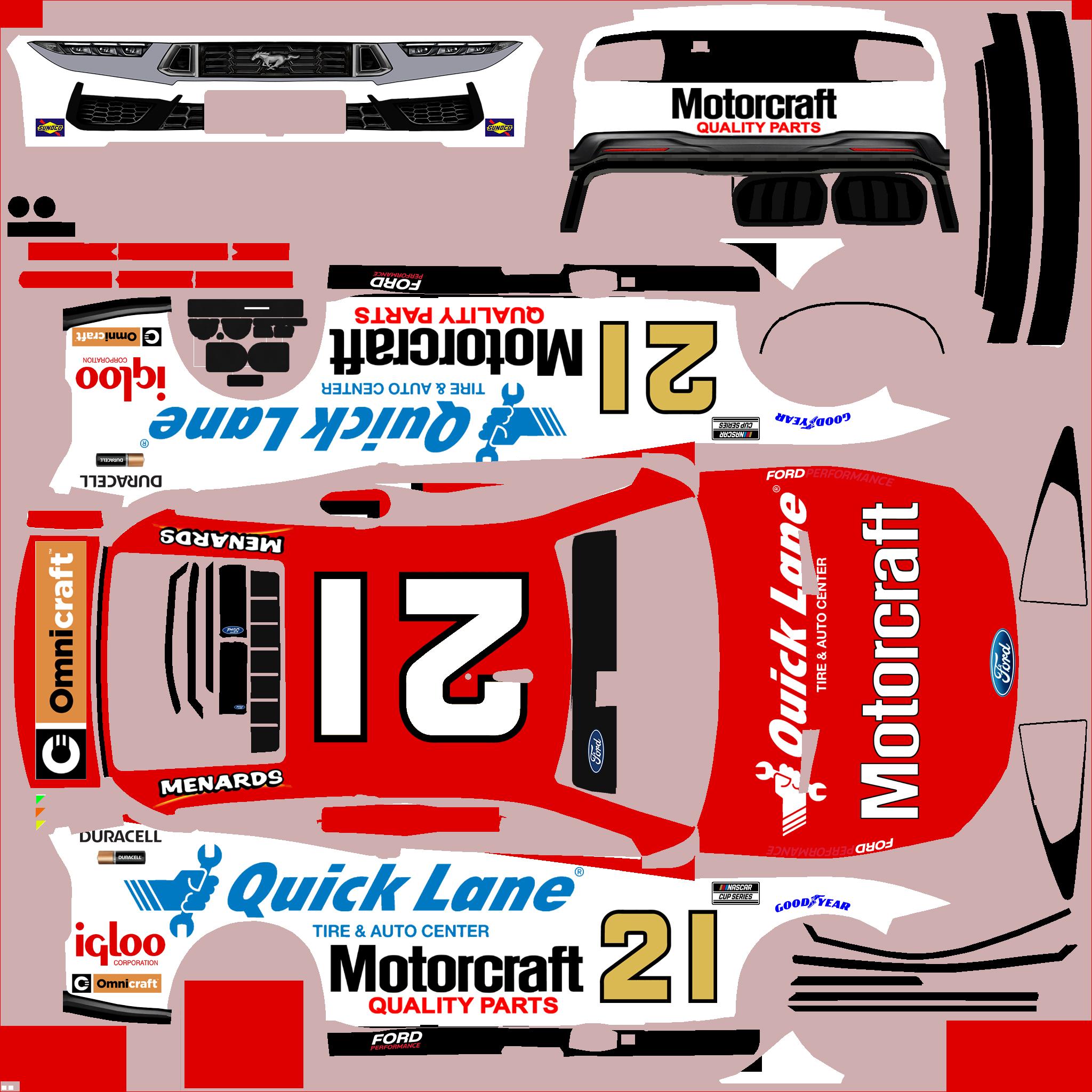 Nascar Mustang Next Gen Wood Brothers by Clyde Coman - Trading Paints