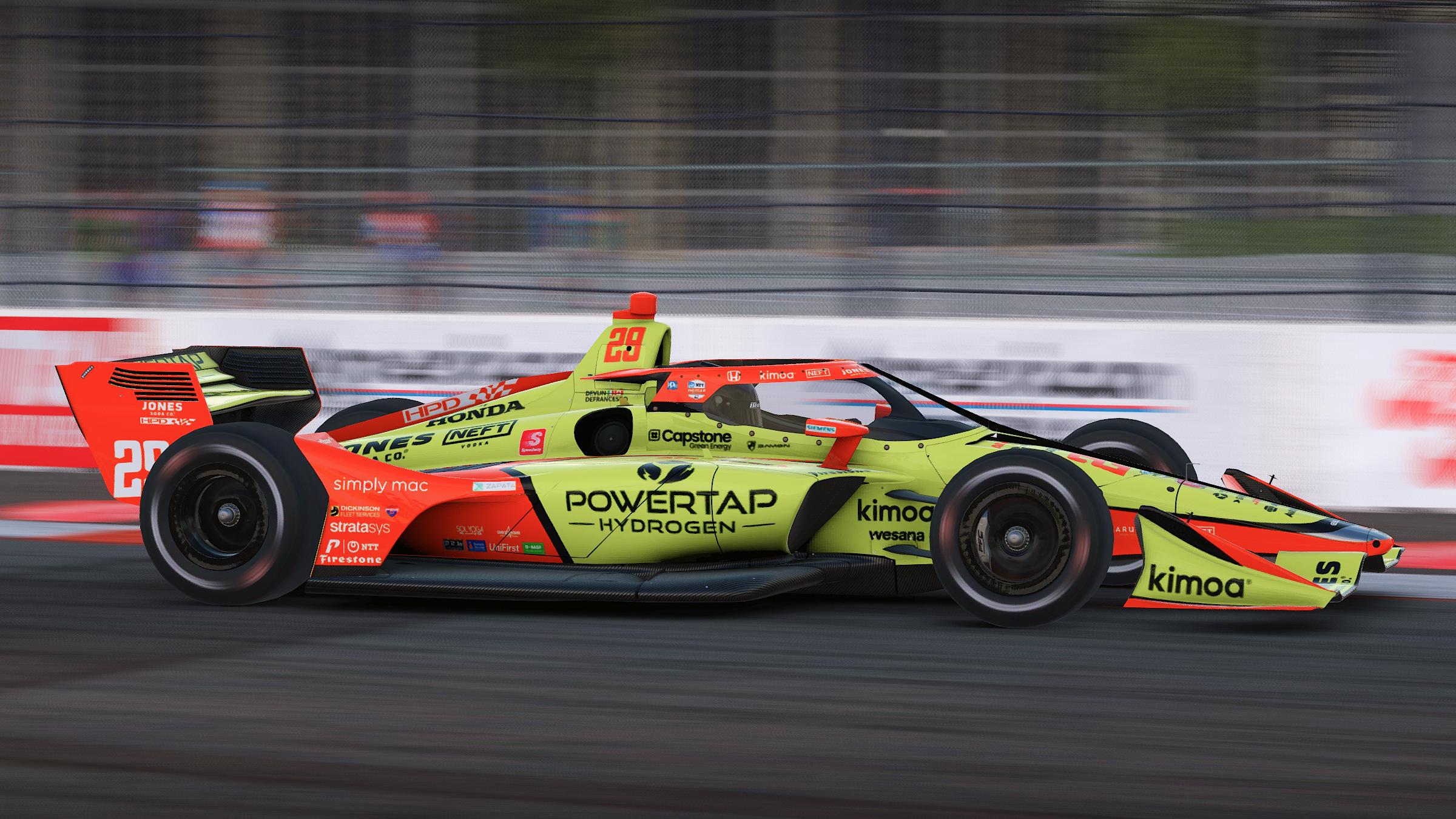 Preview of 2022 Devlin DeFrancesco #29 PowerTap Hydrogen IndyCar with Custom Number by Jeff McKeand