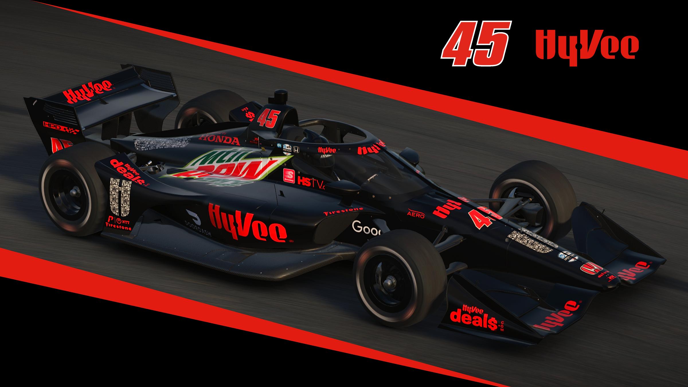 Preview of 2022 Jack Harvey #45 Hy-Vee IndyCar with Custom Number by Jeff McKeand