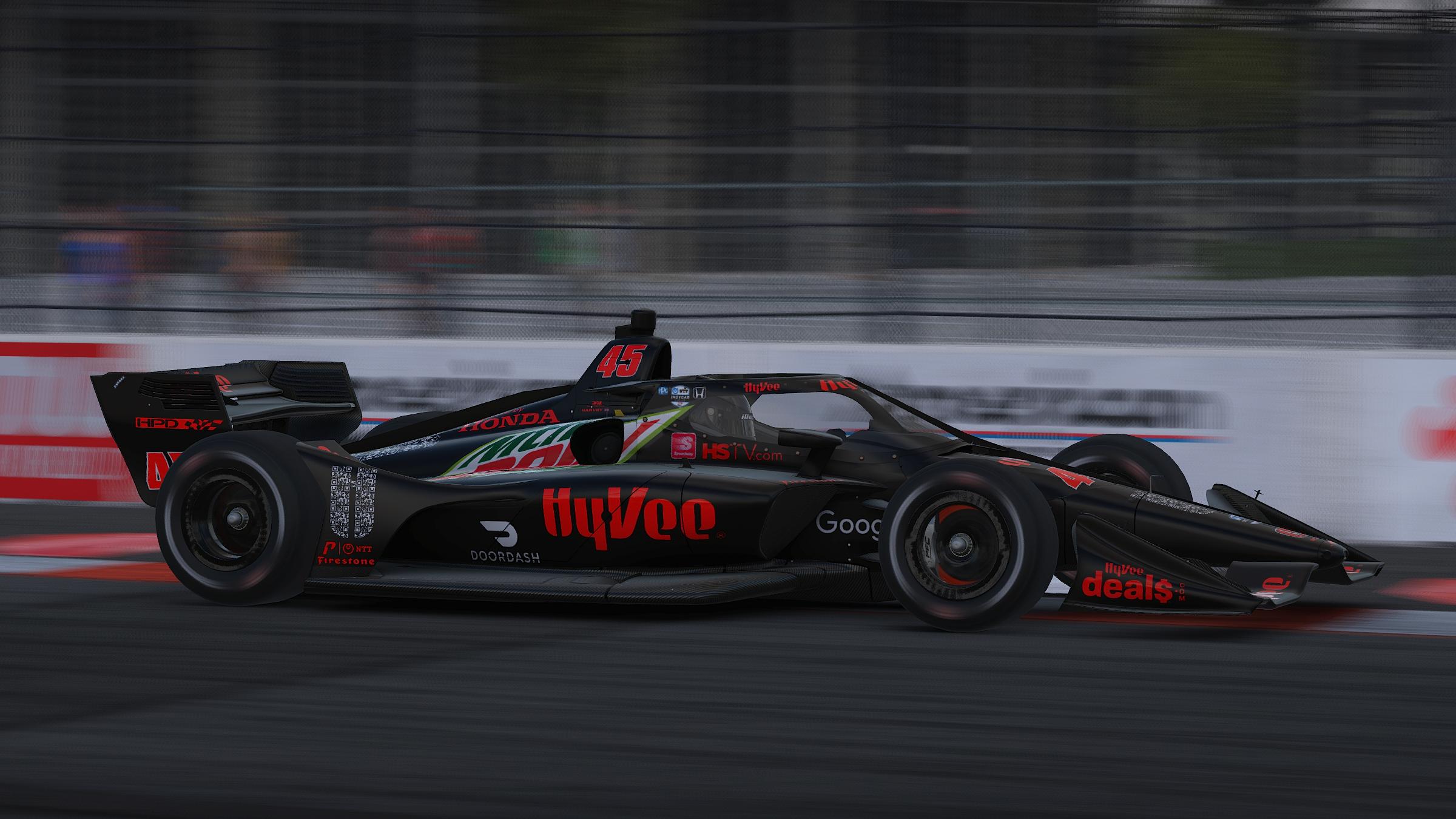 Preview of 2022 Jack Harvey #45 Hy-Vee IndyCar with Custom Number by Jeff McKeand