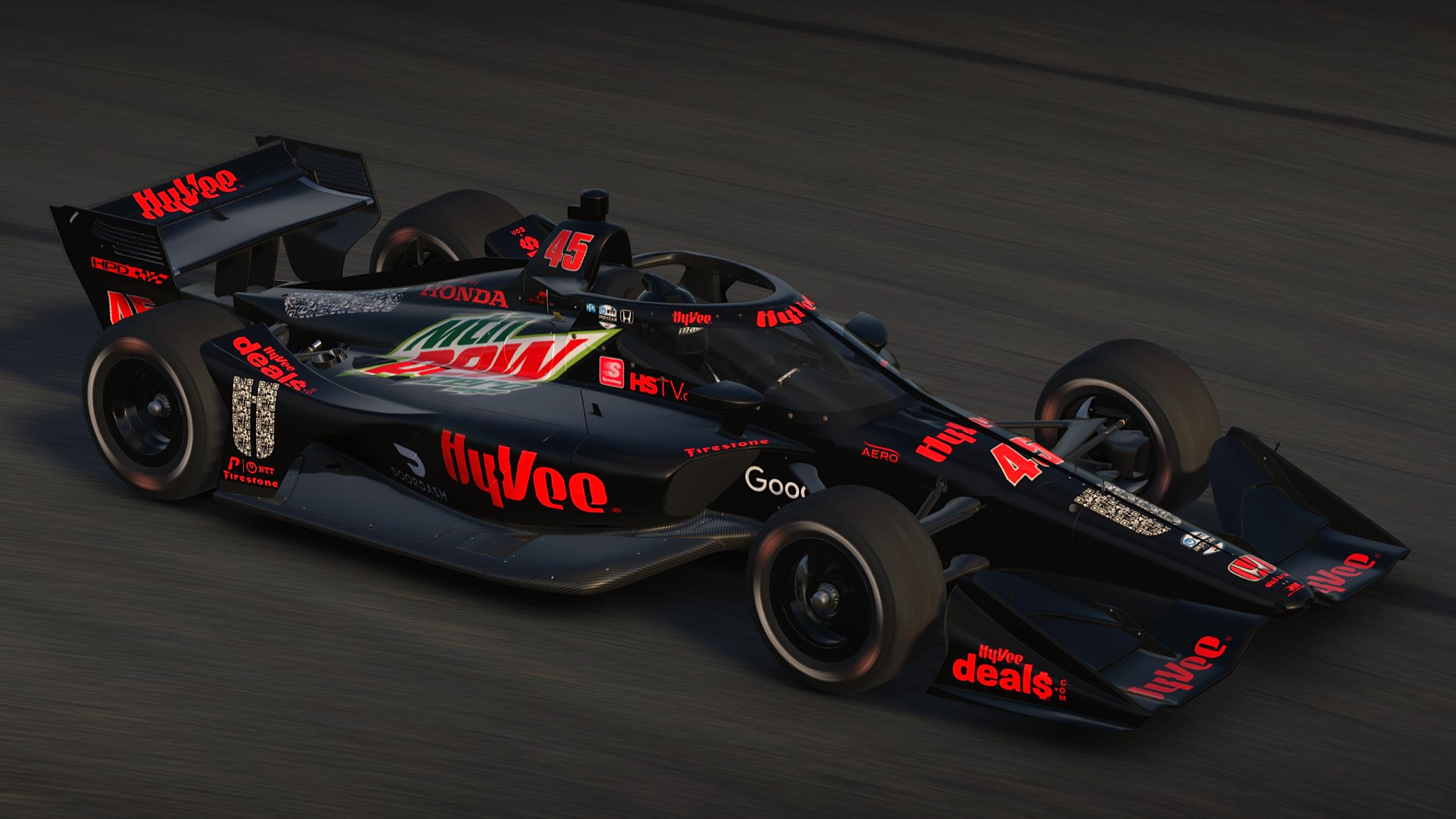 Preview of 2022 Jack Harvey #45 Hy-Vee IndyCar with Custom Number by Jeff McKeand