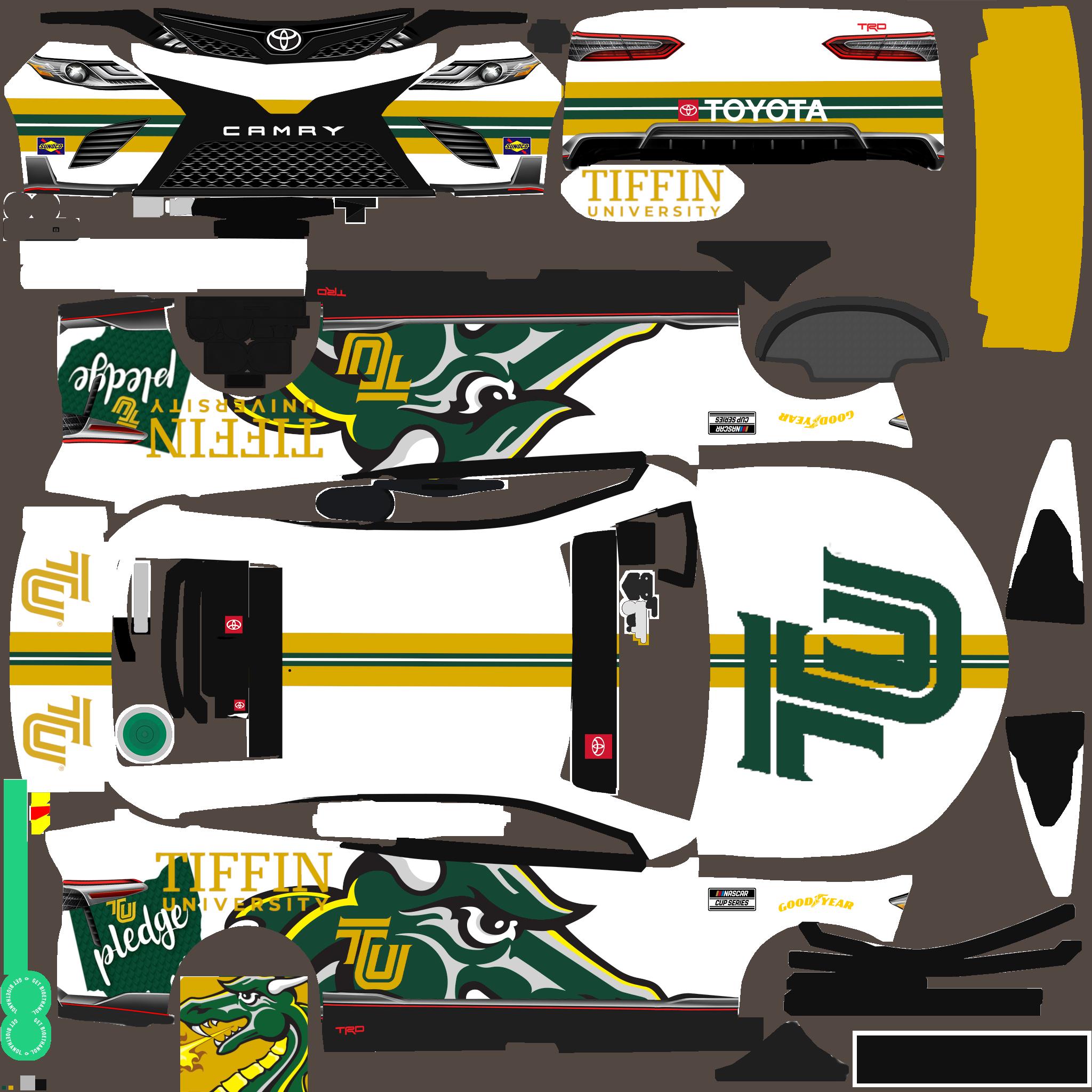 Tiffin University Toyota Camry White by Daniel Aller Trading Paints
