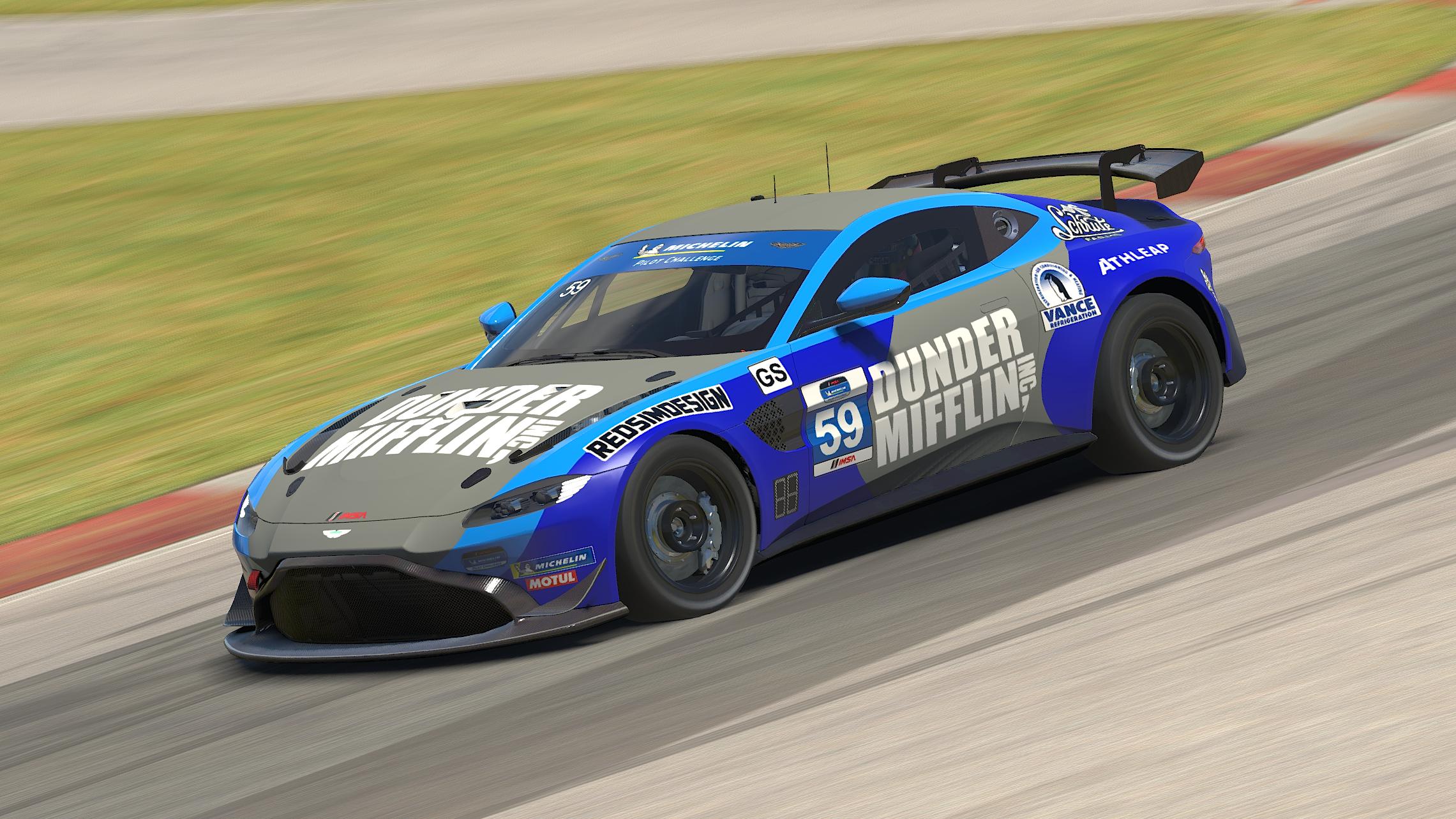 Preview of Dunder Mifflin (The Office TV Show) Aston GT4 w/IMSA Decals by Blaine Sparling