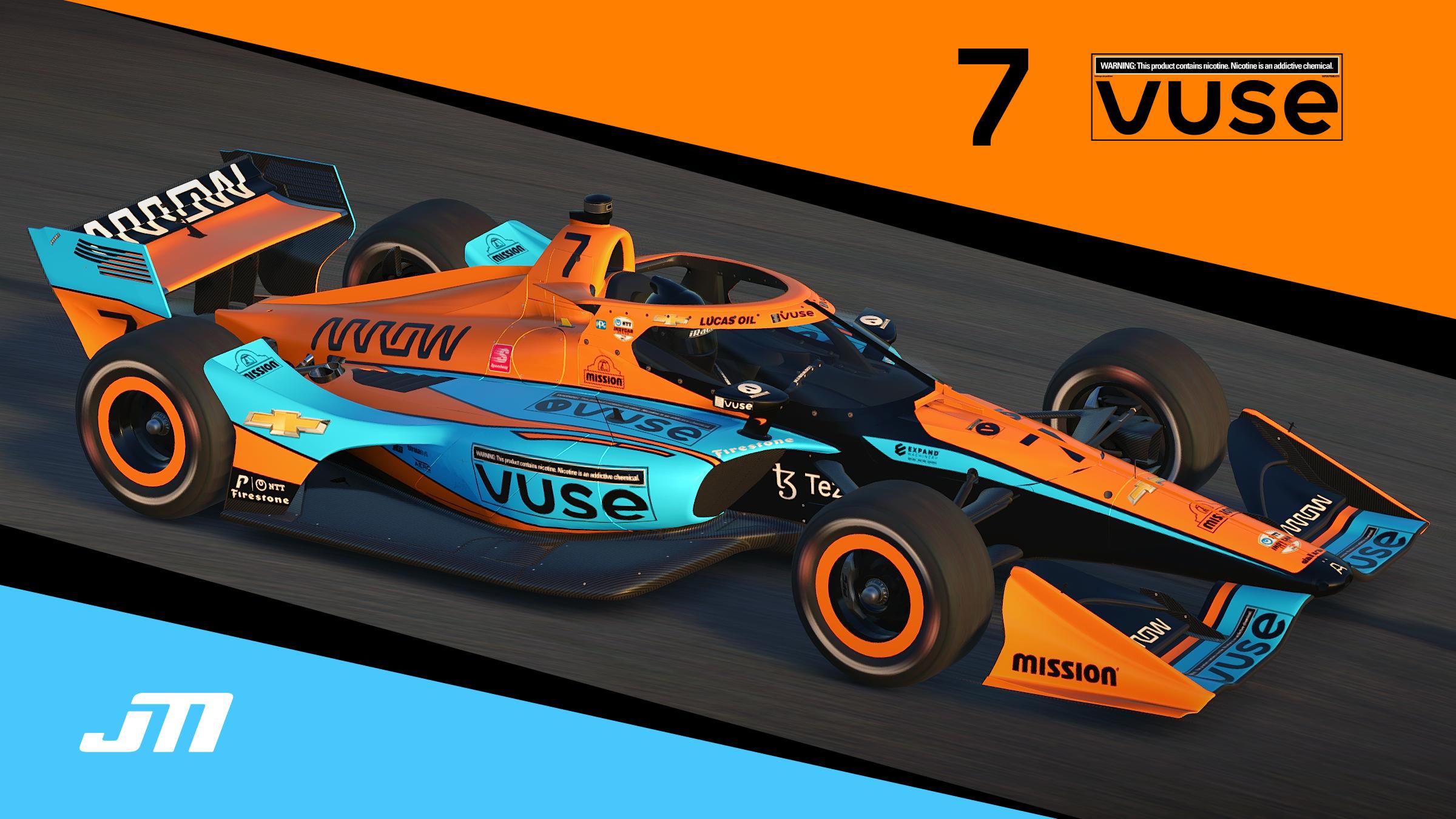 2022 Felix Rosenqvist #7 Vuse IndyCar with Custom Number by Jeff