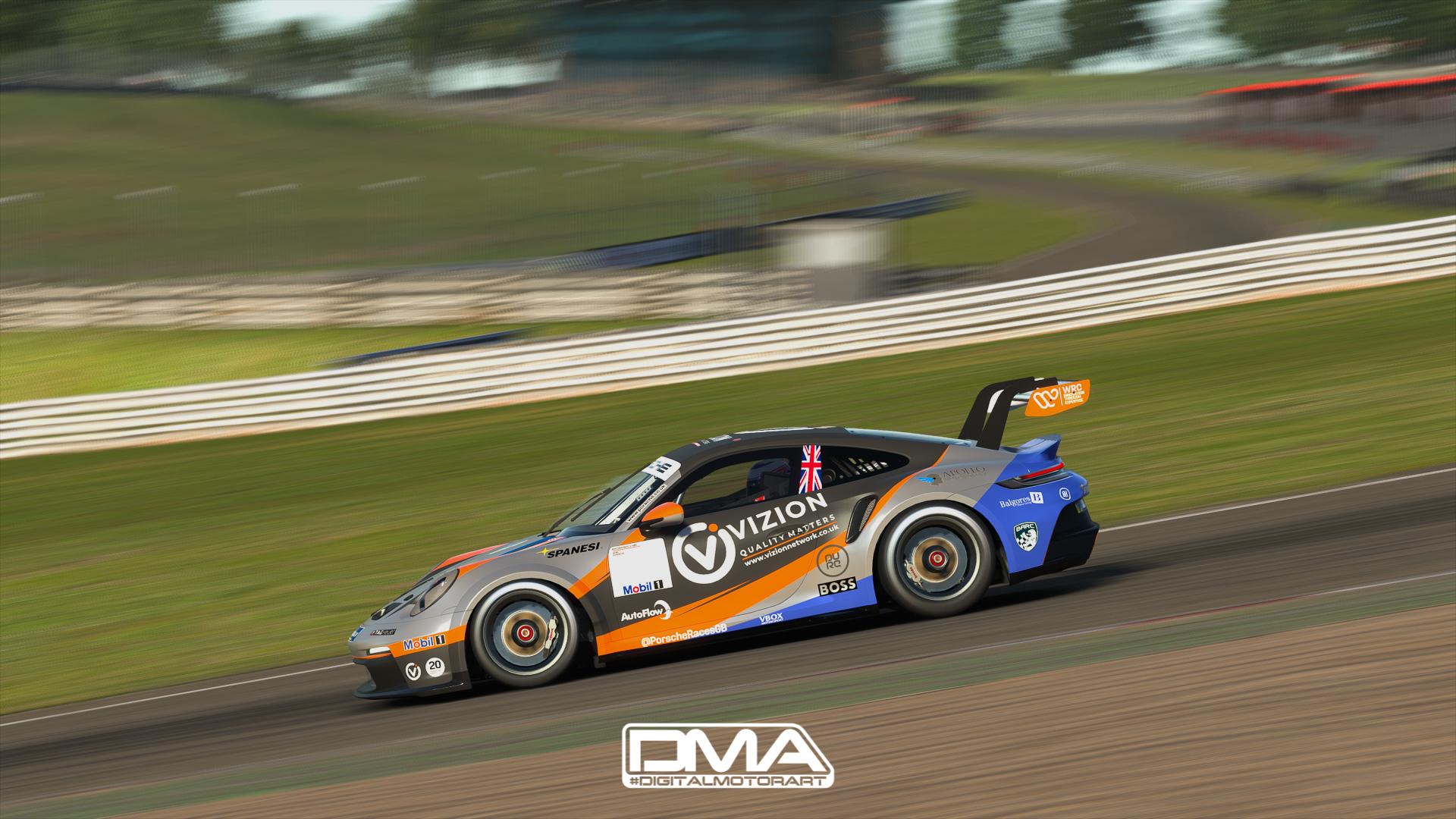 Preview of Kiern Jewiss - Team Parker Racing - Porsche Cup GB 2022 - SIMSTAMPED by Stephen Haley