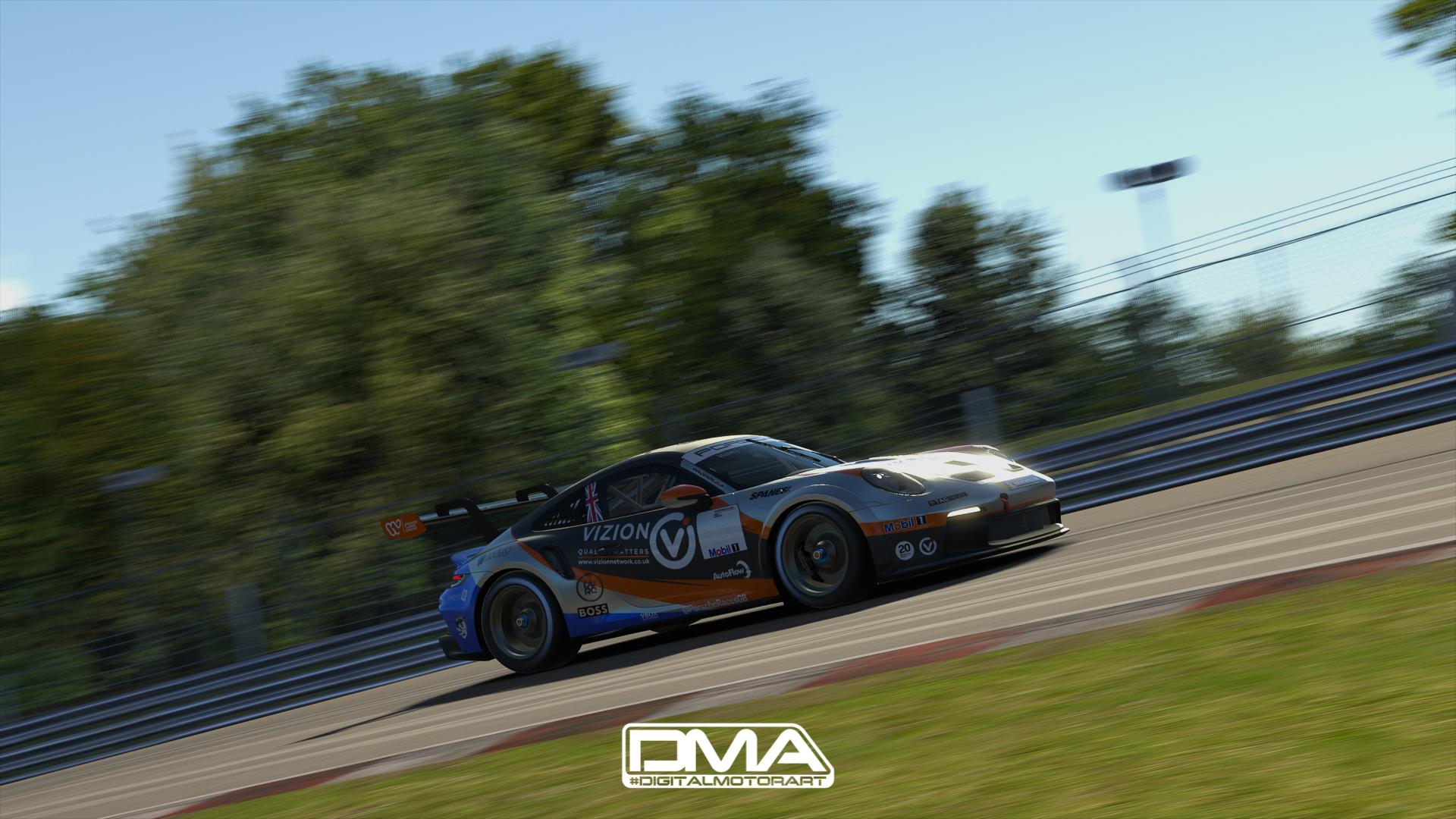 Preview of Kiern Jewiss - Team Parker Racing - Porsche Cup GB 2022 - SIMSTAMPED by Stephen Haley