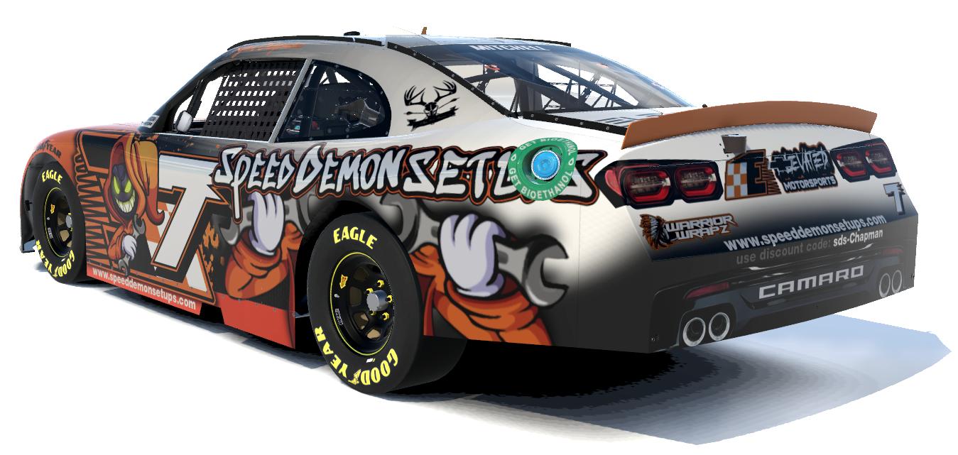 Preview of Ryan Chapman #7 - NASCAR Xfinity Chevrolet Camaro Next Gen - Speed Demon Setups / Elevator Motorsports / Elevated Outdoors by Kenny Mitchell