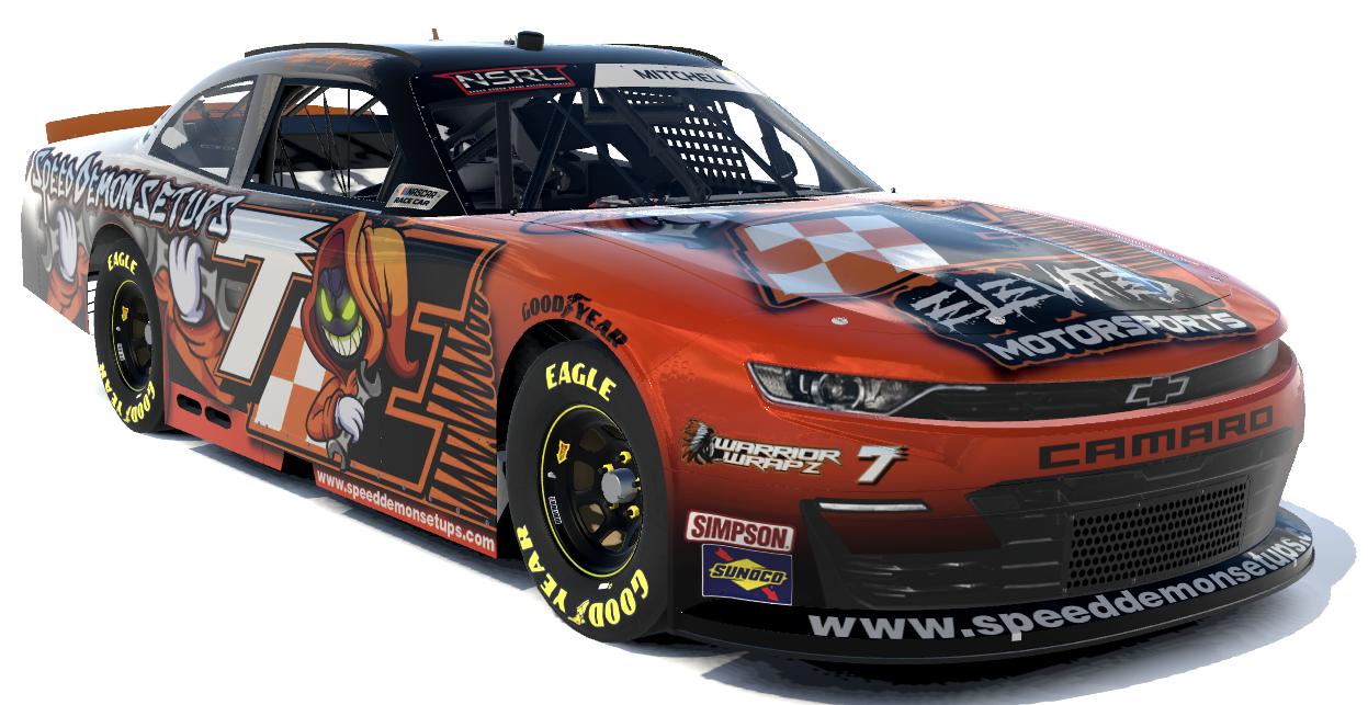Preview of Ryan Chapman #7 - NASCAR Xfinity Chevrolet Camaro Next Gen - Speed Demon Setups / Elevator Motorsports / Elevated Outdoors by Kenny Mitchell