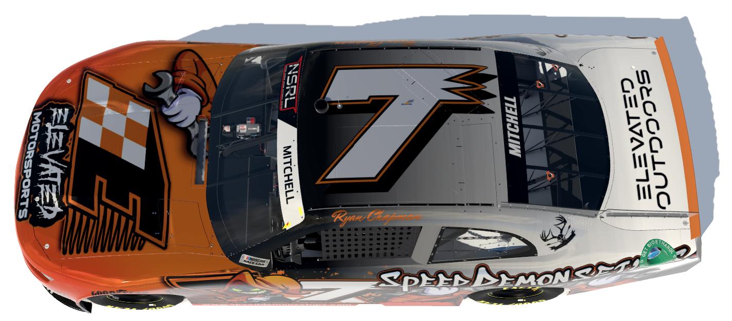 Preview of Ryan Chapman #7 - NASCAR Xfinity Chevrolet Camaro Next Gen - Speed Demon Setups / Elevator Motorsports / Elevated Outdoors by Kenny Mitchell