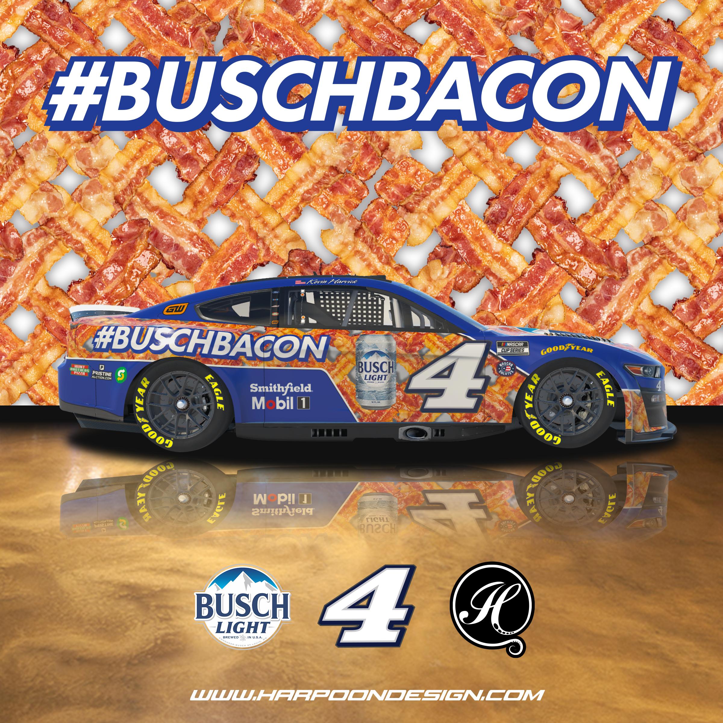 Preview of 2022 Kevin Harvick BUSCH Bacon Mustang No Num by Brantley Roden