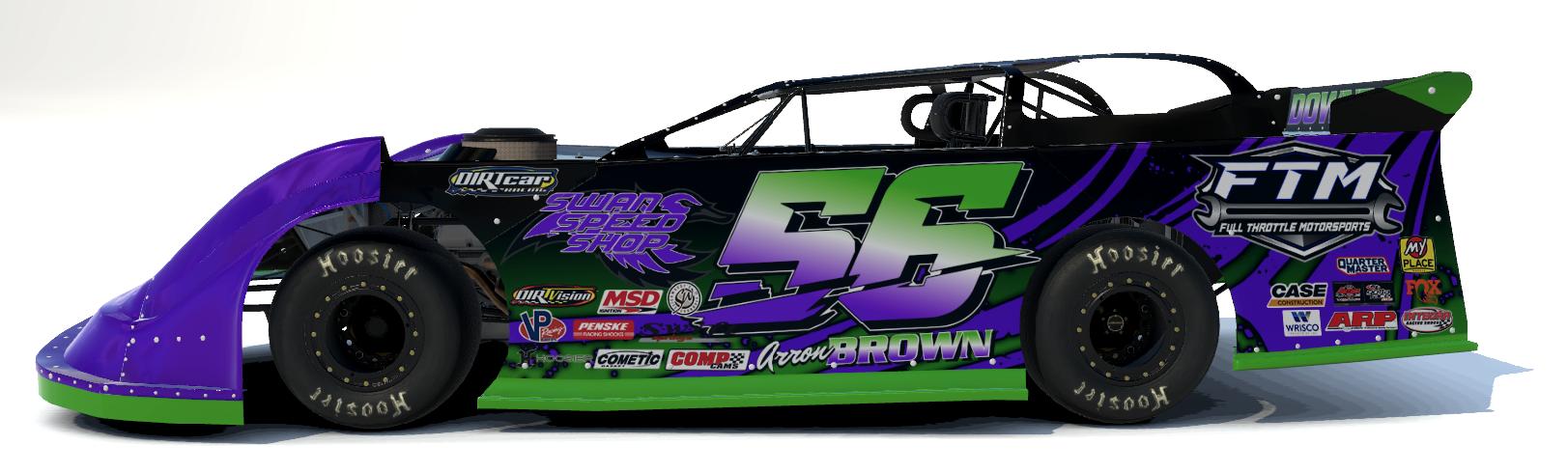 Preview of Arron Brown #56 - Dirt Late Models - Dewpro Performance / Full Throttle Motorsports / Swan Speed Shop / Justin Sick Photography by Kenny Mitchell
